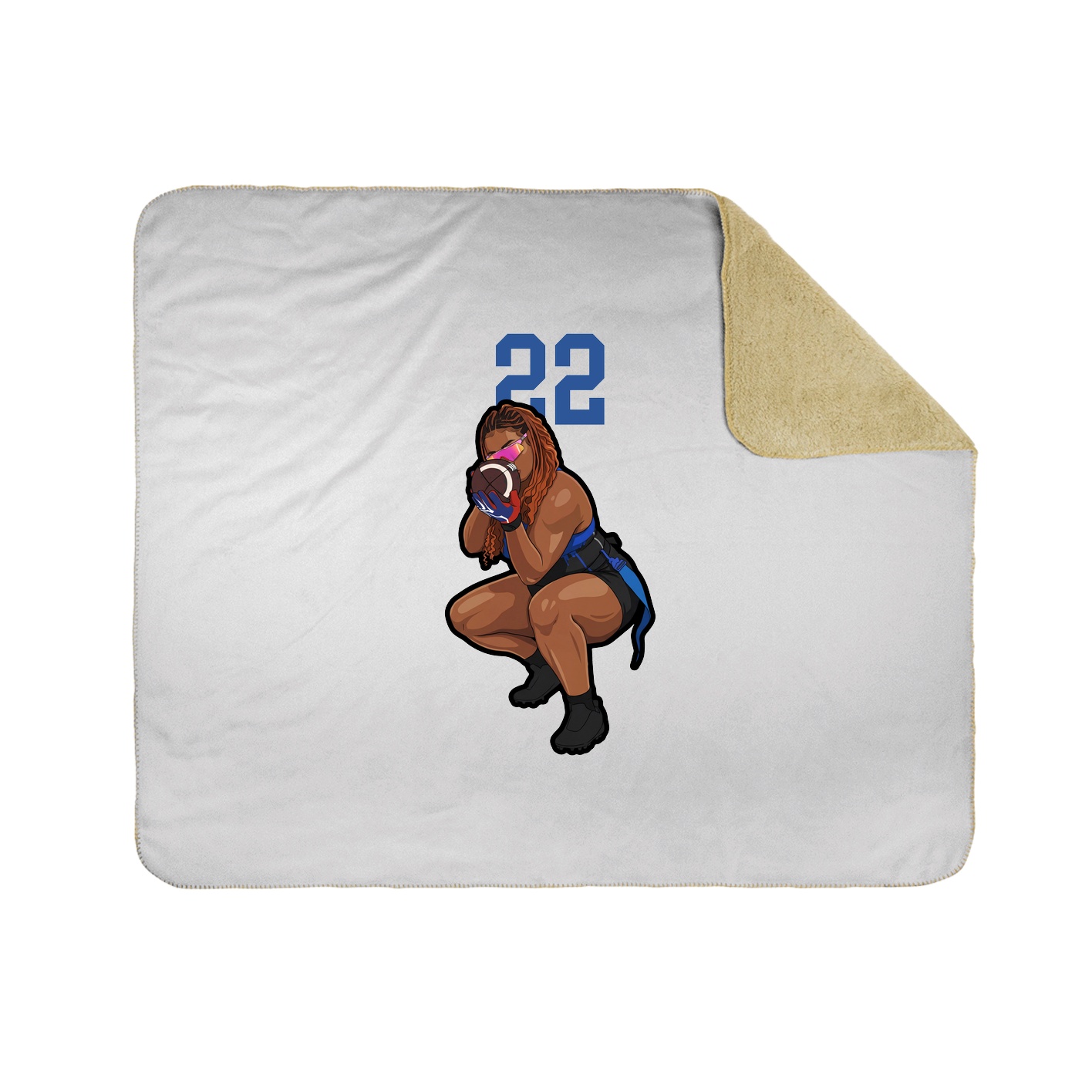 Throw Blanket — Number Top in White