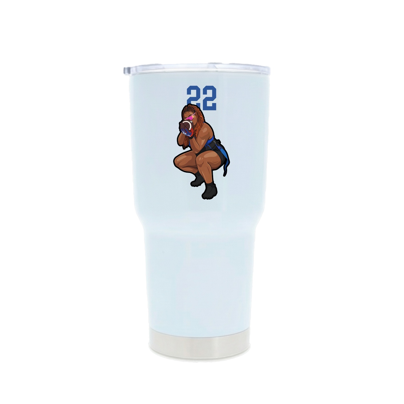 30oz Stainless Steel Tumbler — Number Top in White