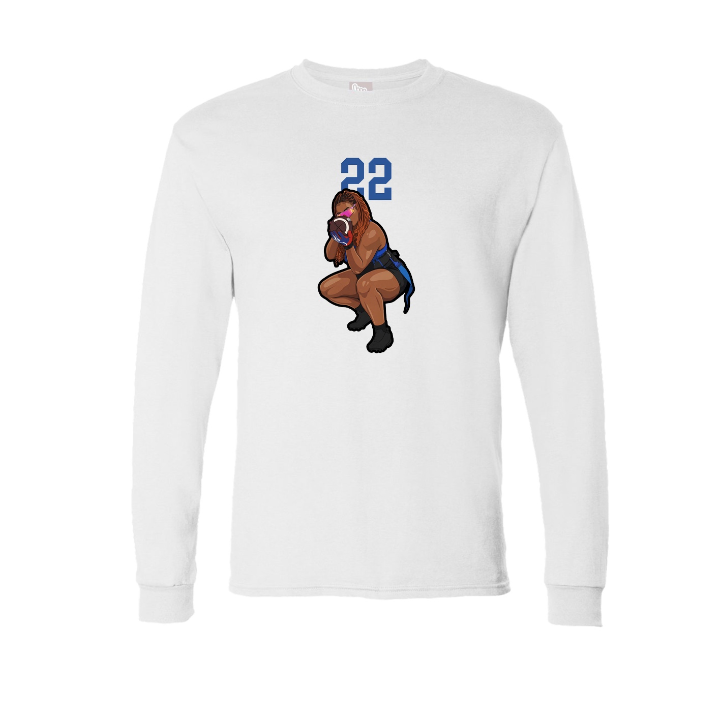 Long Sleeve Tee — Number Top in White
