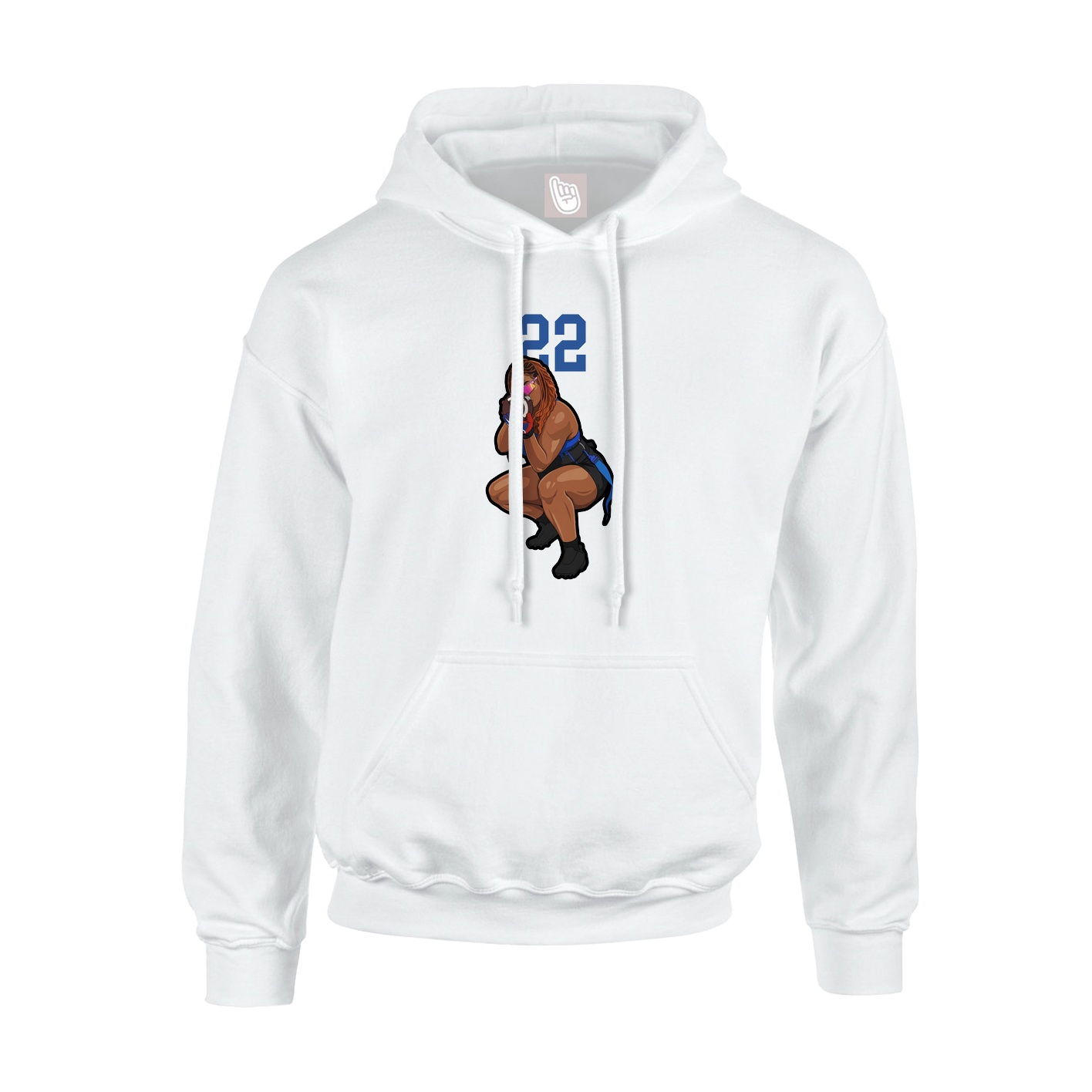 Youth Hoodie — Number Top in White