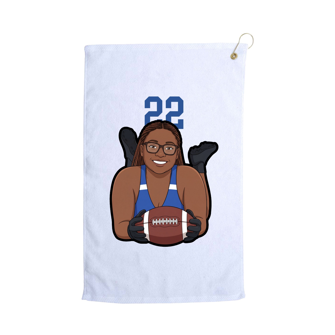 Golf Towel — Number Top in White
