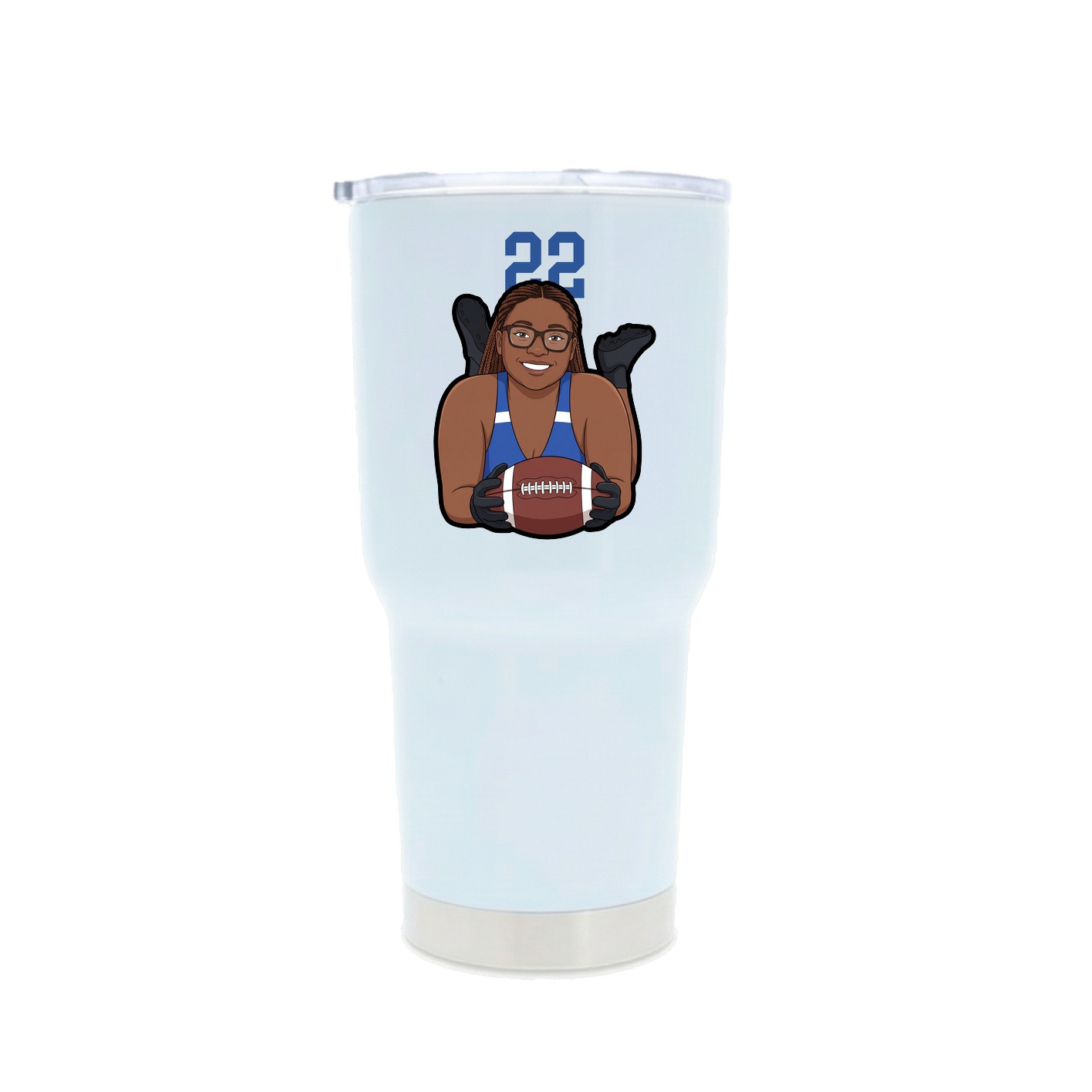 30oz Stainless Steel Tumbler — Number Top in White