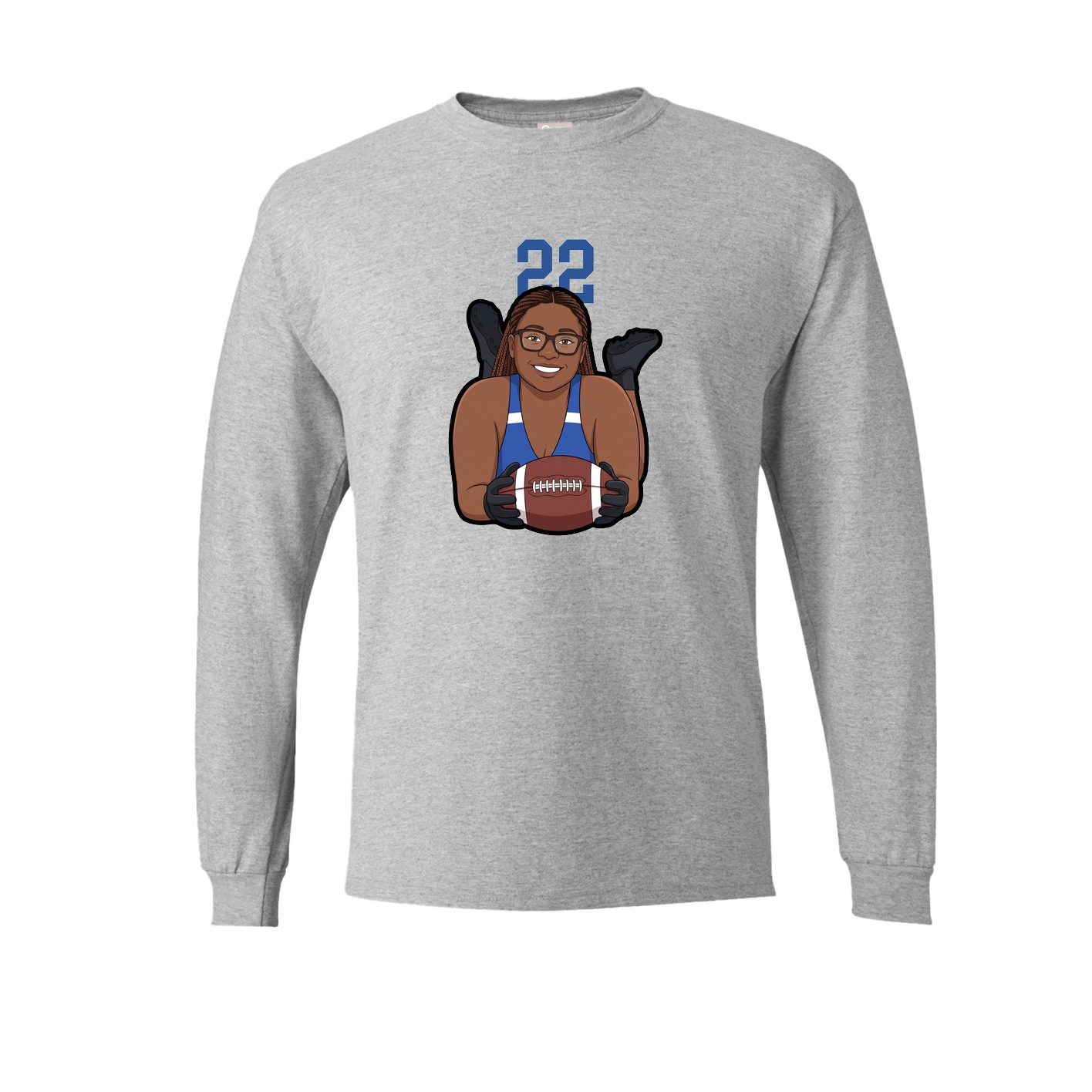 Long Sleeve Tee — Number Top in Grey