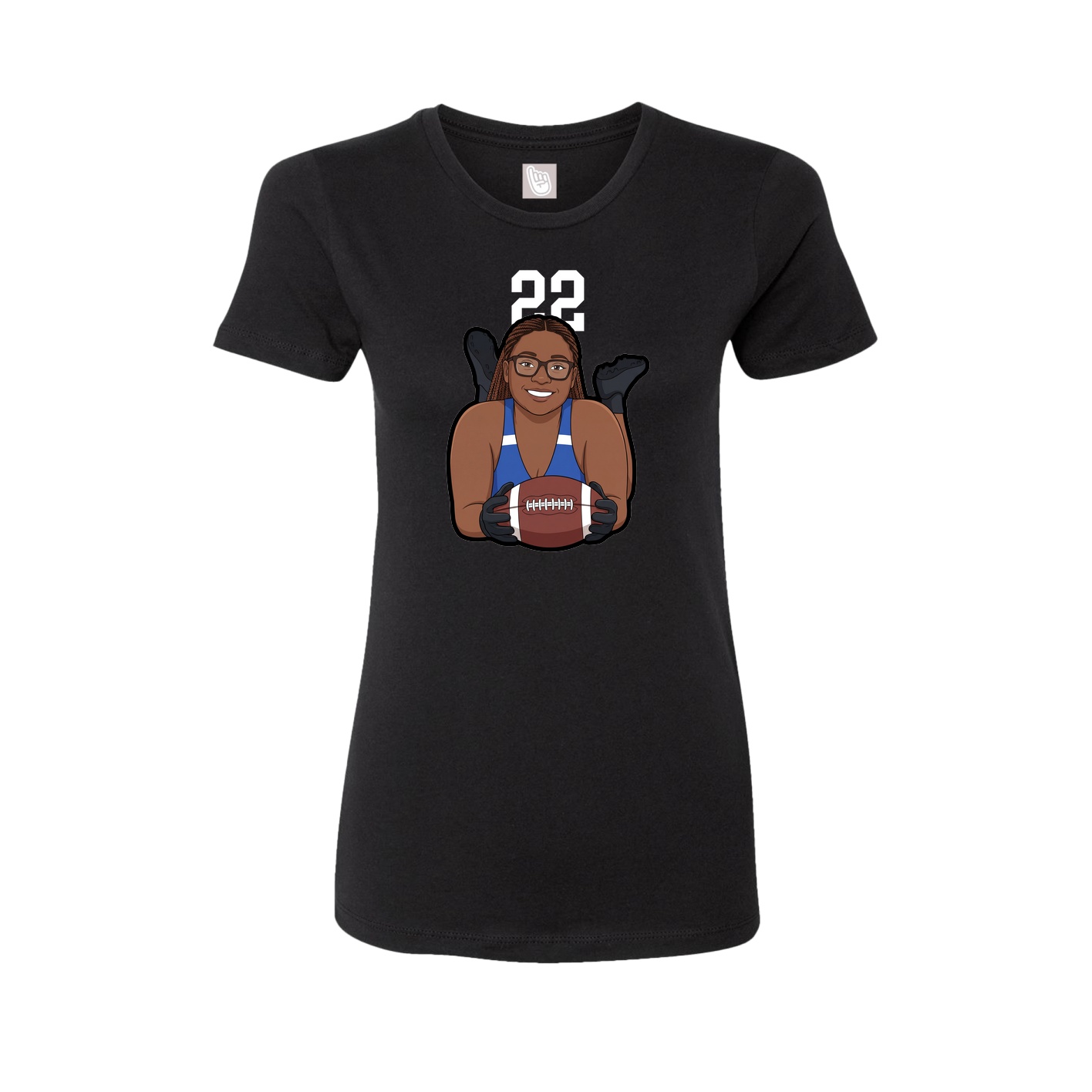 Fitted Women's Tee — Number Top in Black