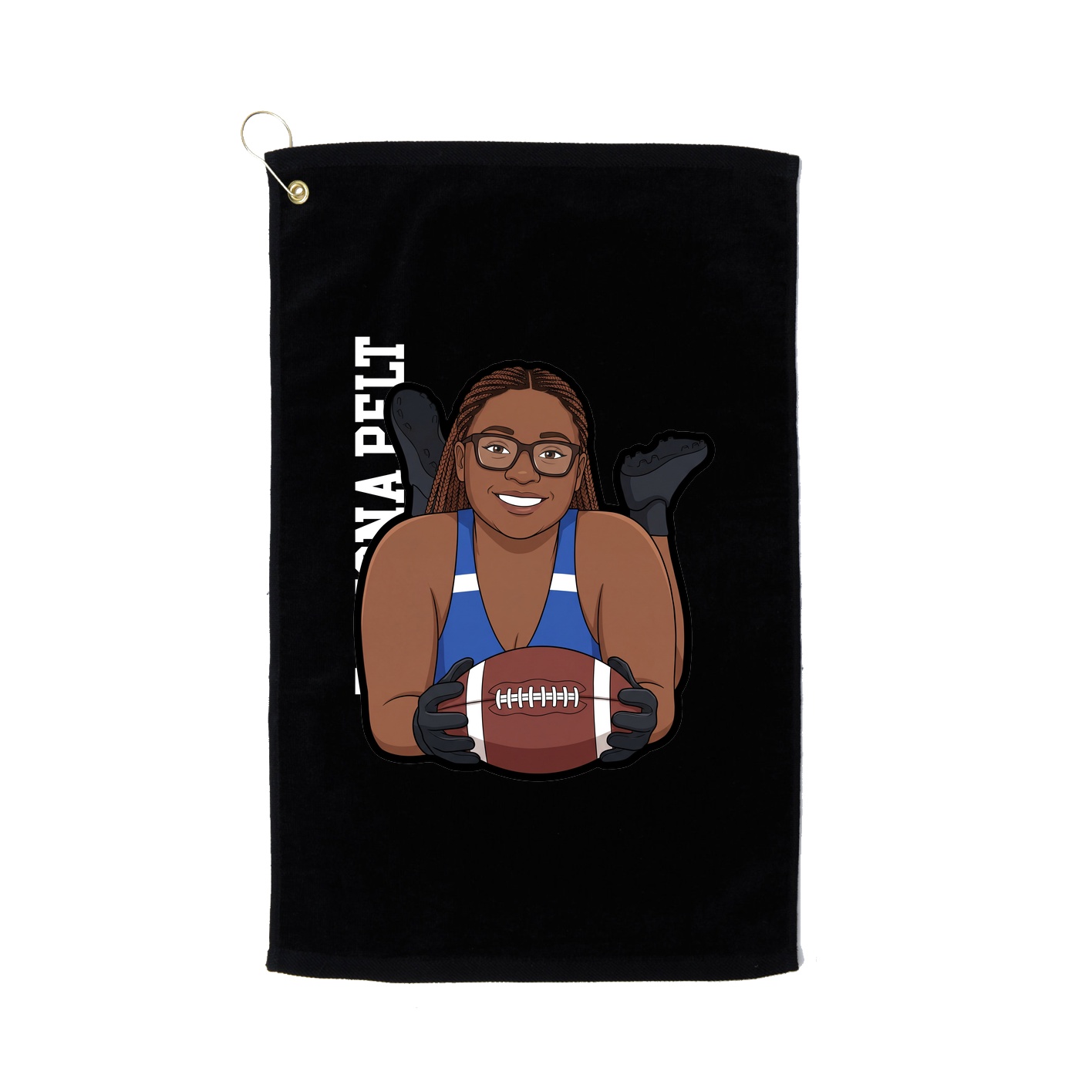 Golf Towel — Name Vertical in Black
