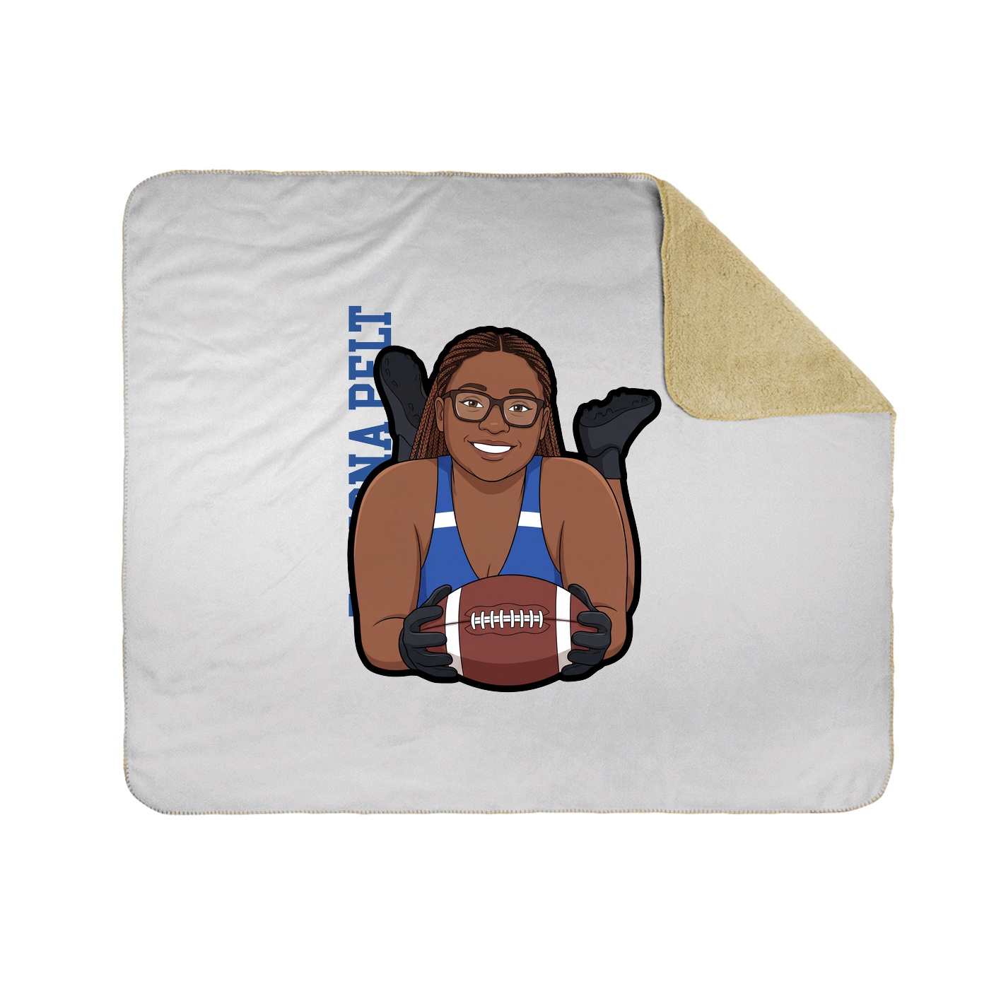 Throw Blanket — Name Vertical in White
