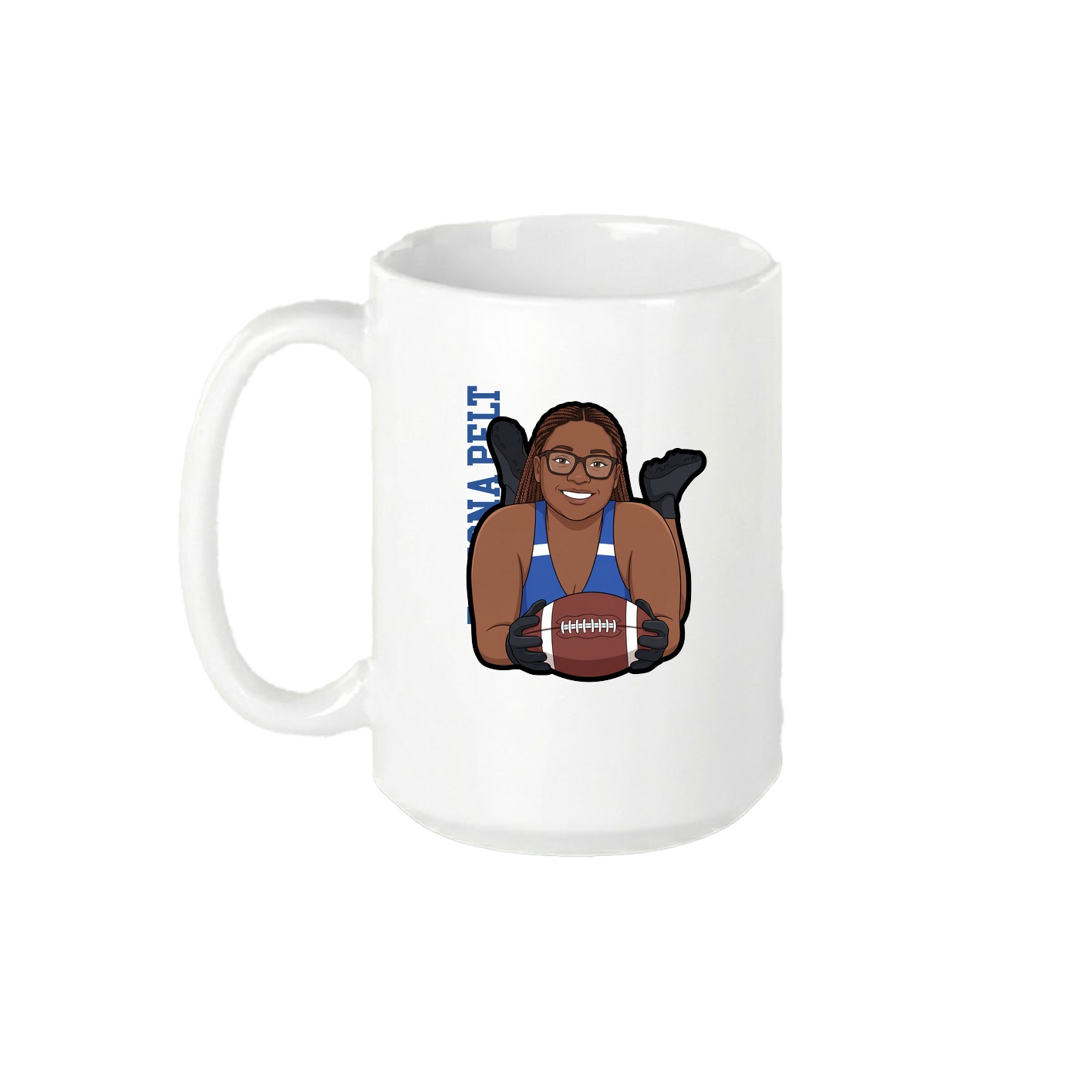 15oz Coffee Mug — Name Vertical in White
