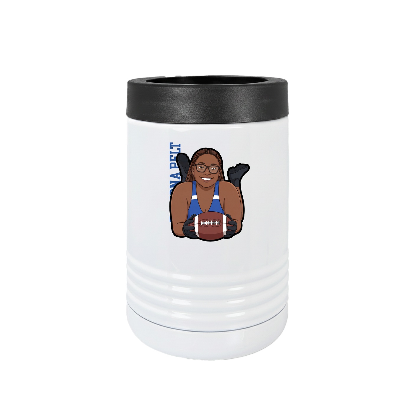 Beverage Holder — Name Vertical in White