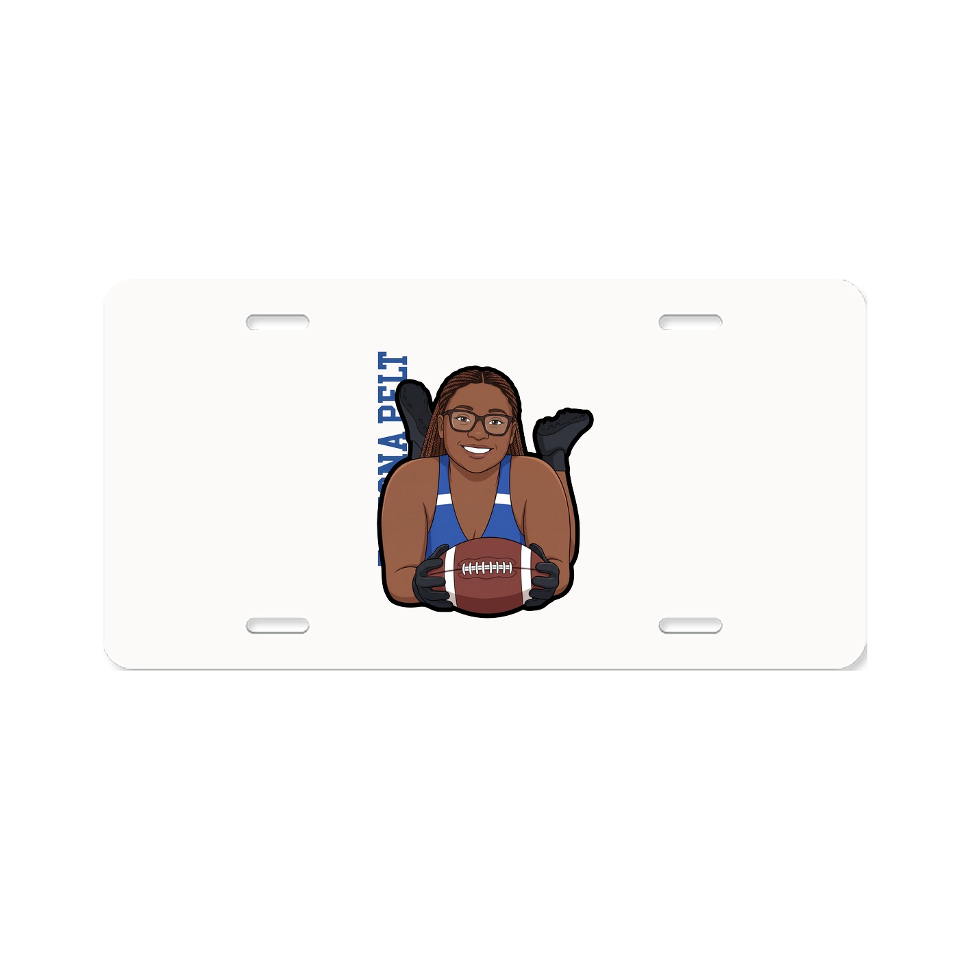 License Plate — Name Vertical in Classic