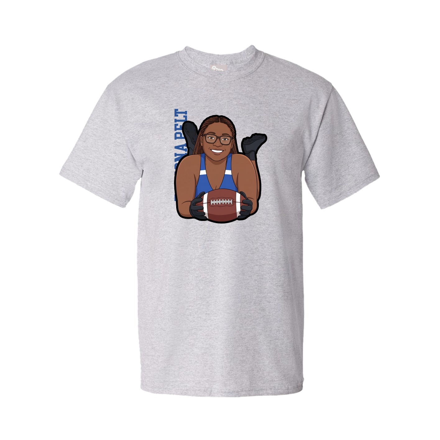 Tee — Name Vertical in Grey