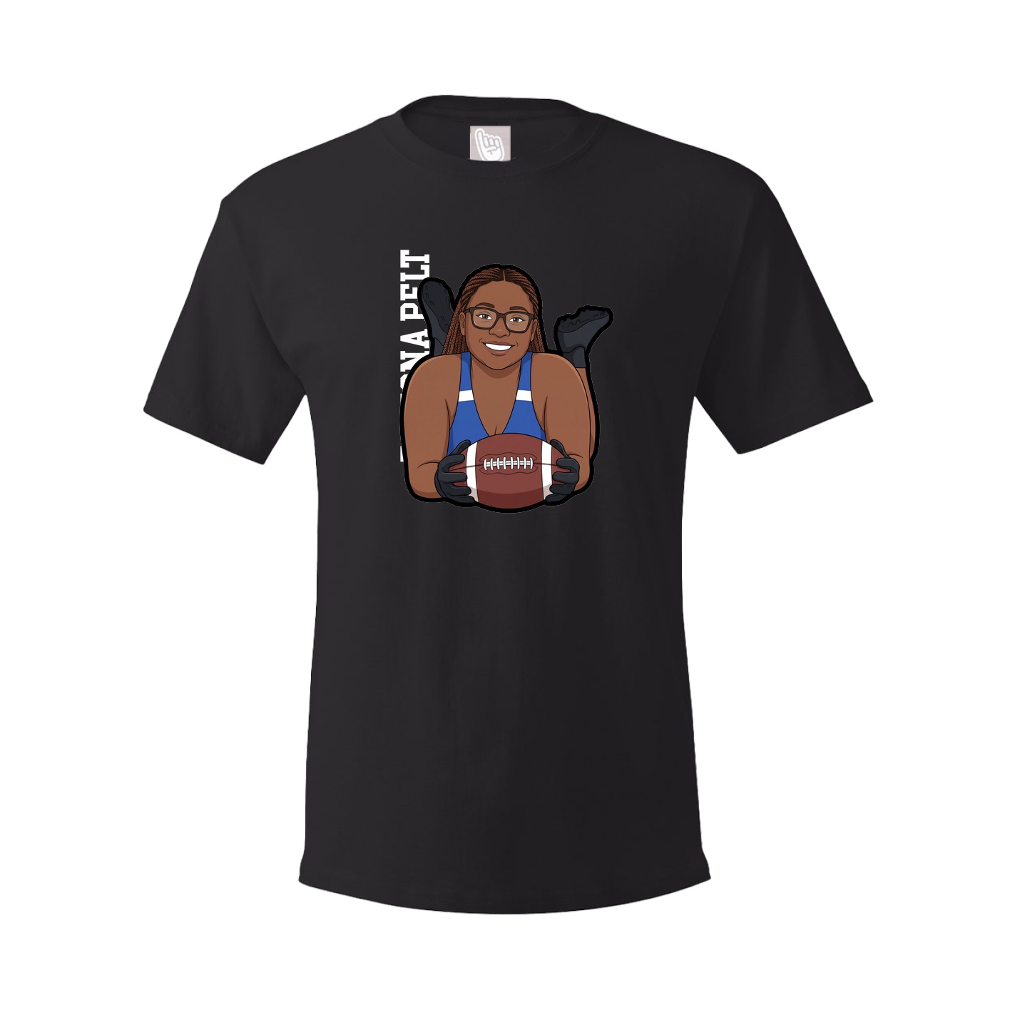 Youth Tee — Name Vertical in Black