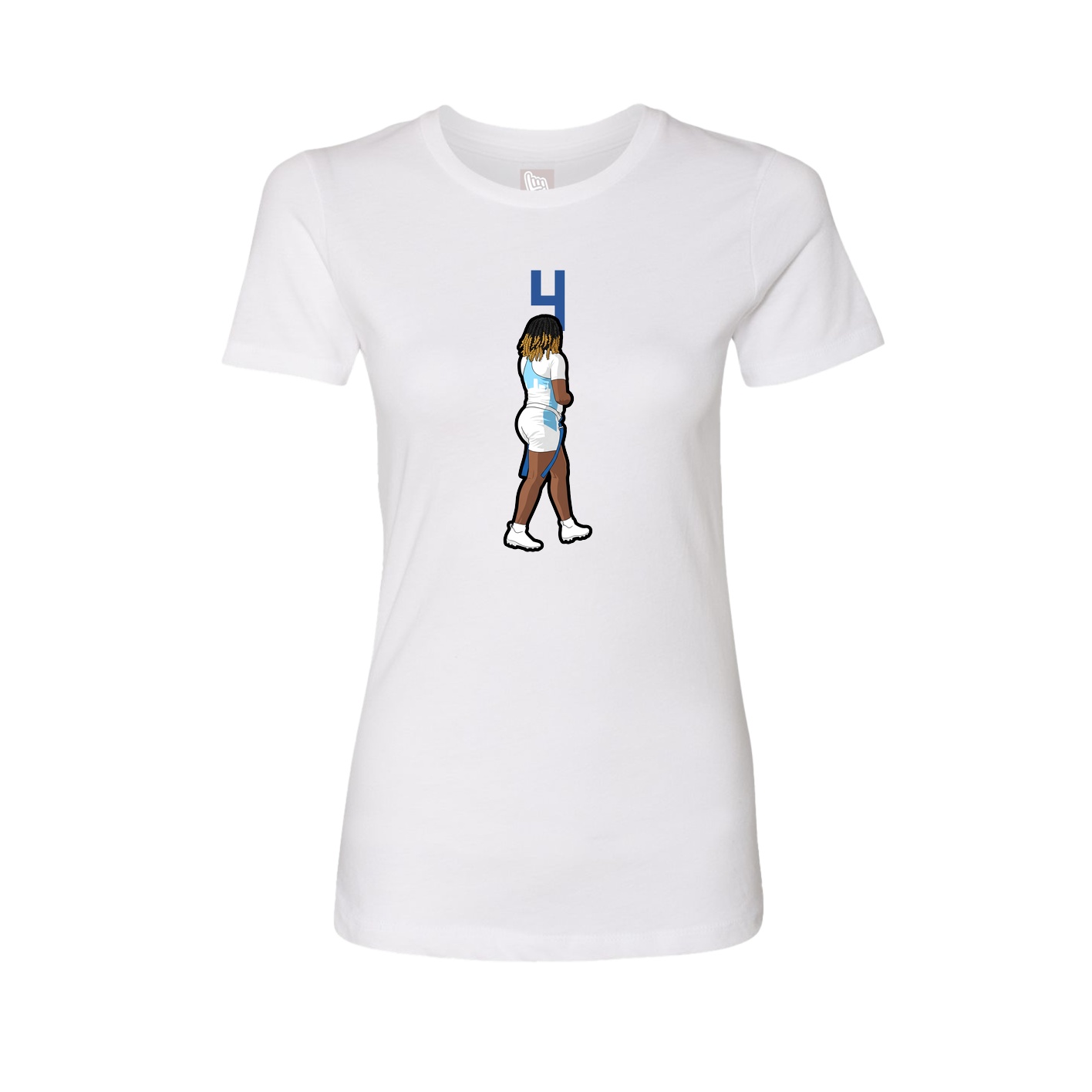 Fitted Women's Tee — Number Top in White