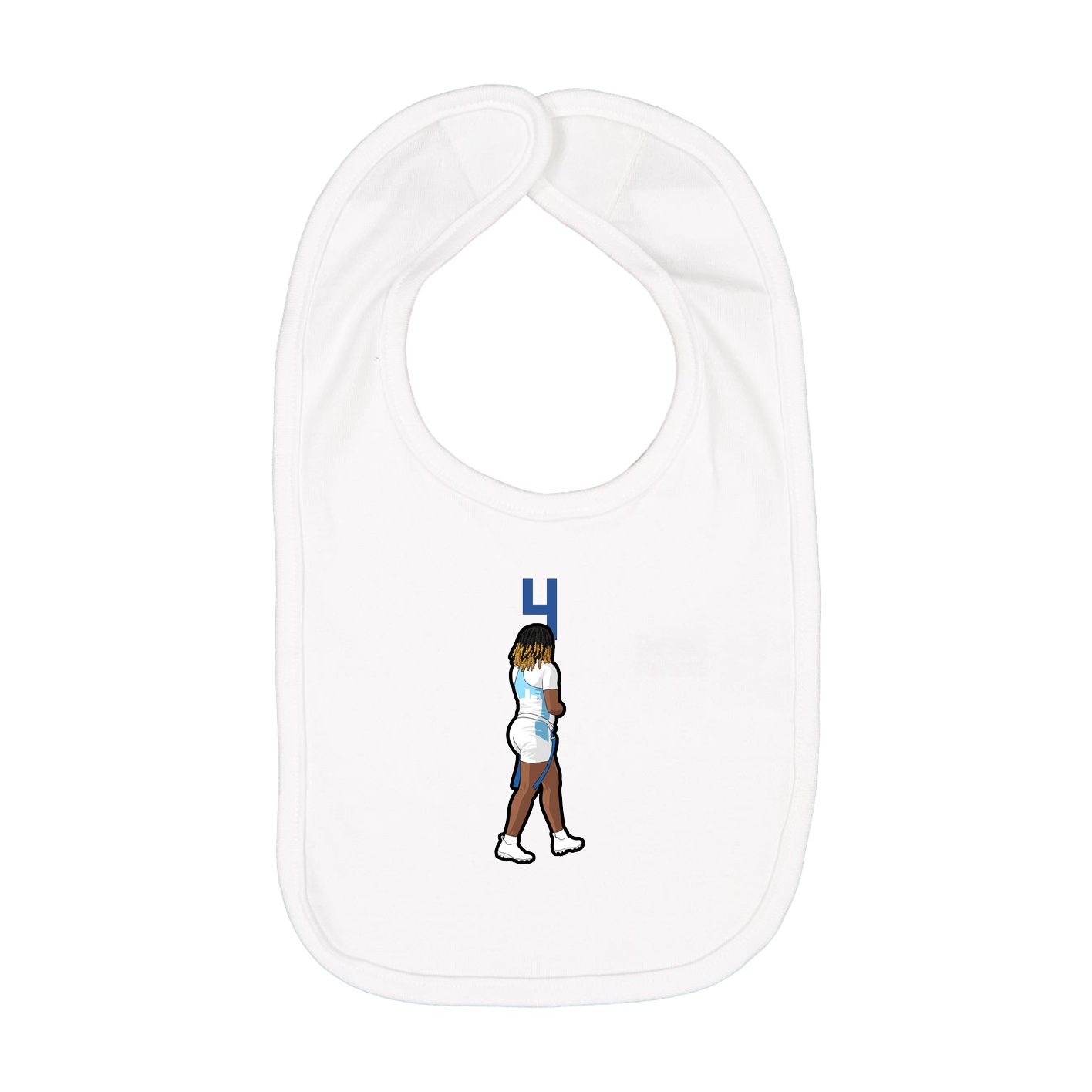 Infant Bib — Number Top in White