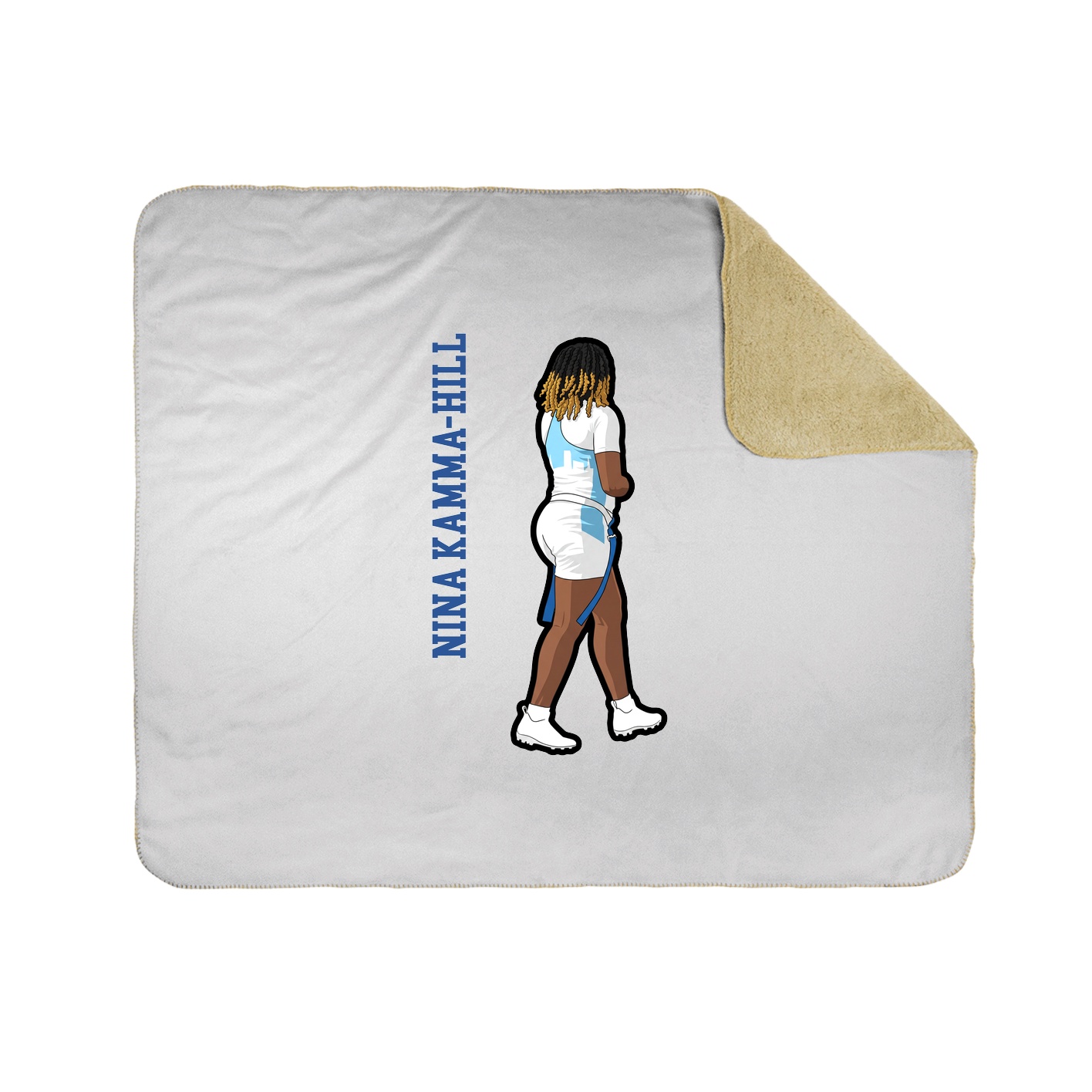 Throw Blanket — Name Vertical in White