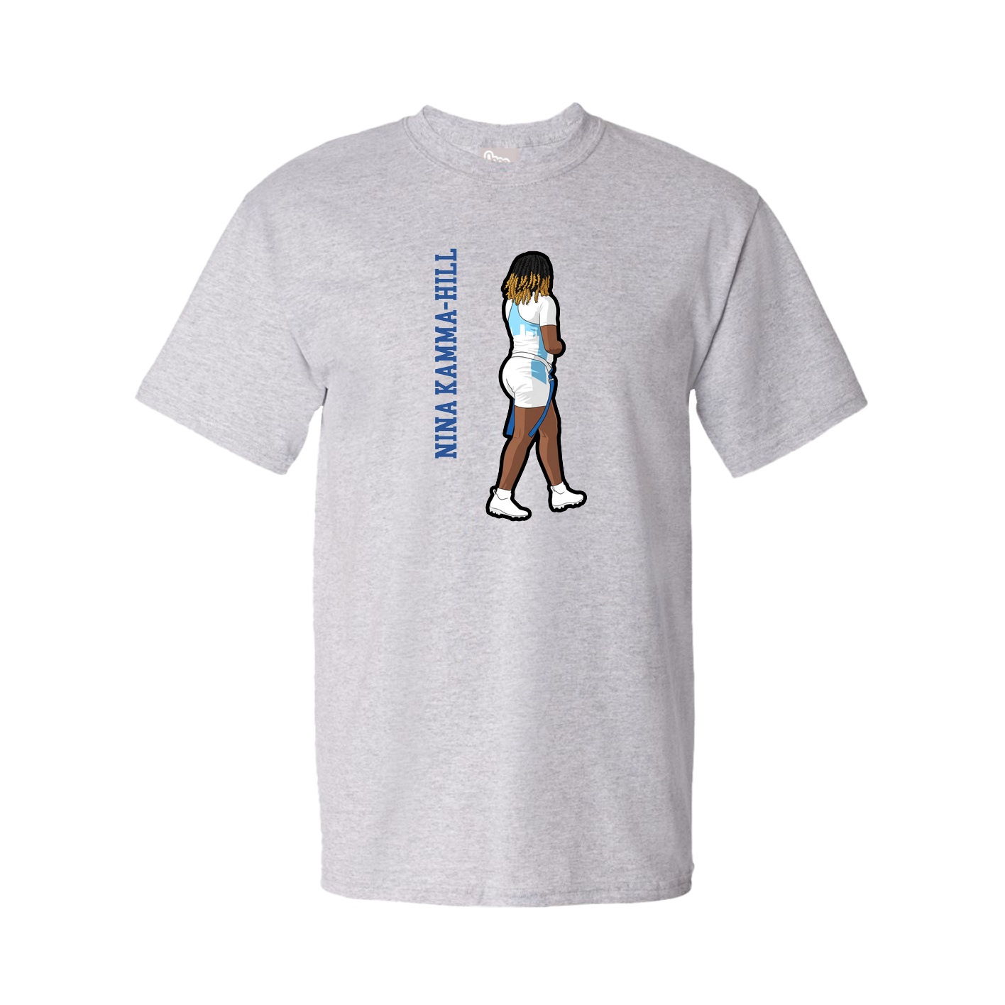 Youth Tee — Name Vertical in Grey