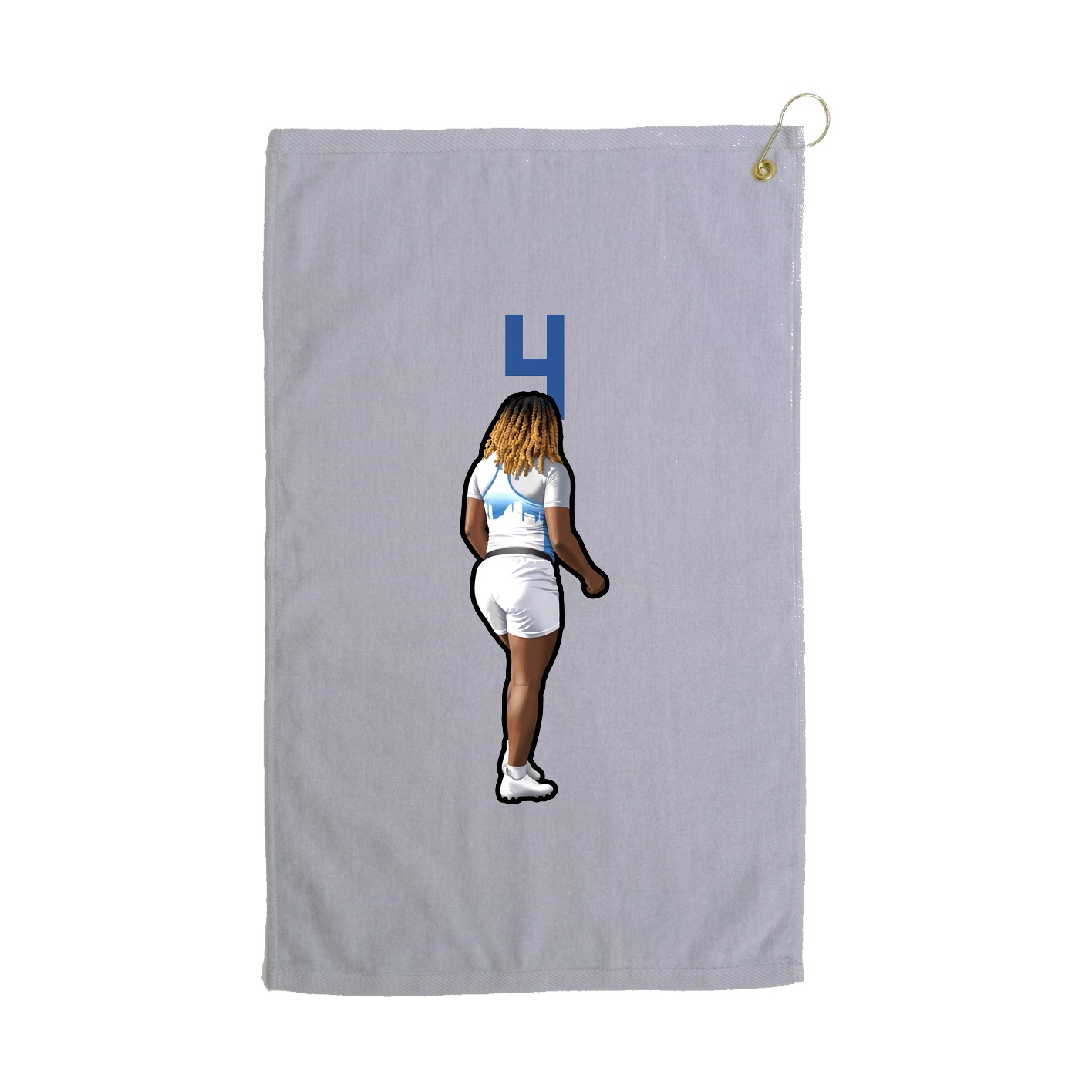Golf Towel — Number Top in Grey