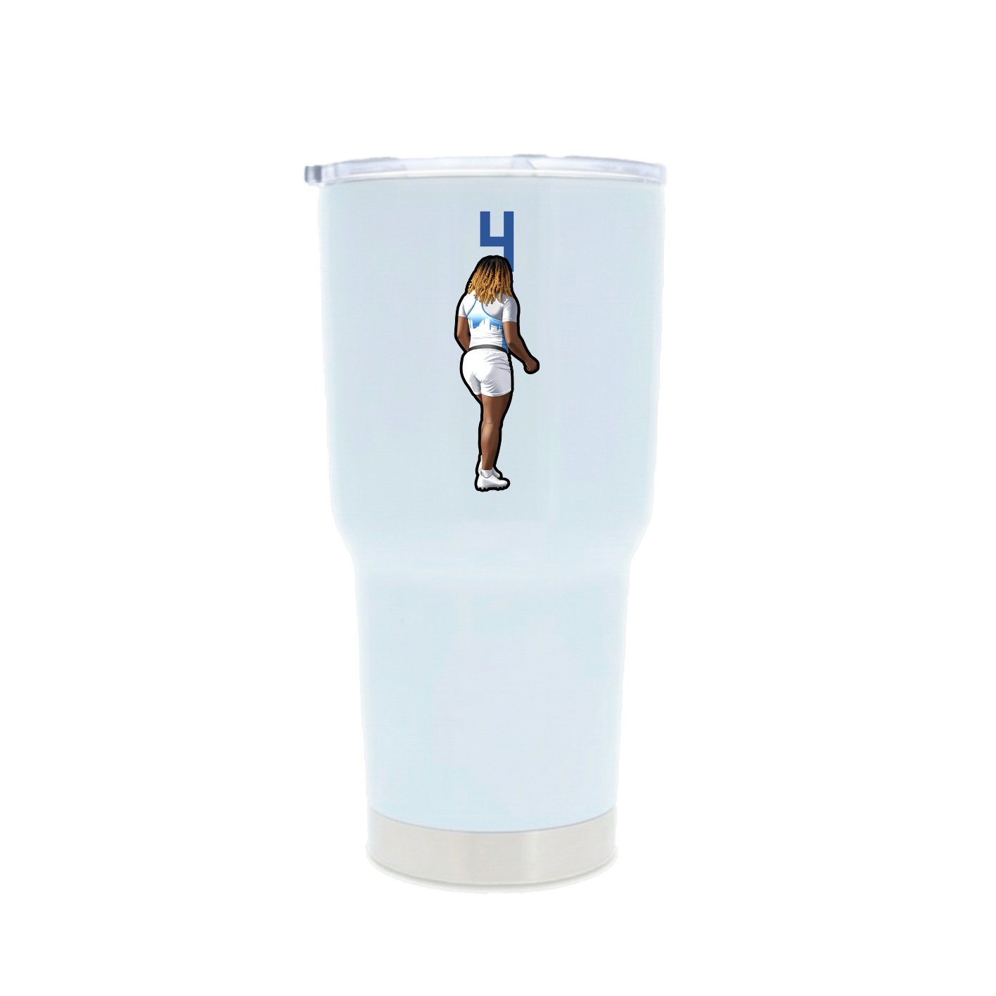 30oz Stainless Steel Tumbler — Number Top in White