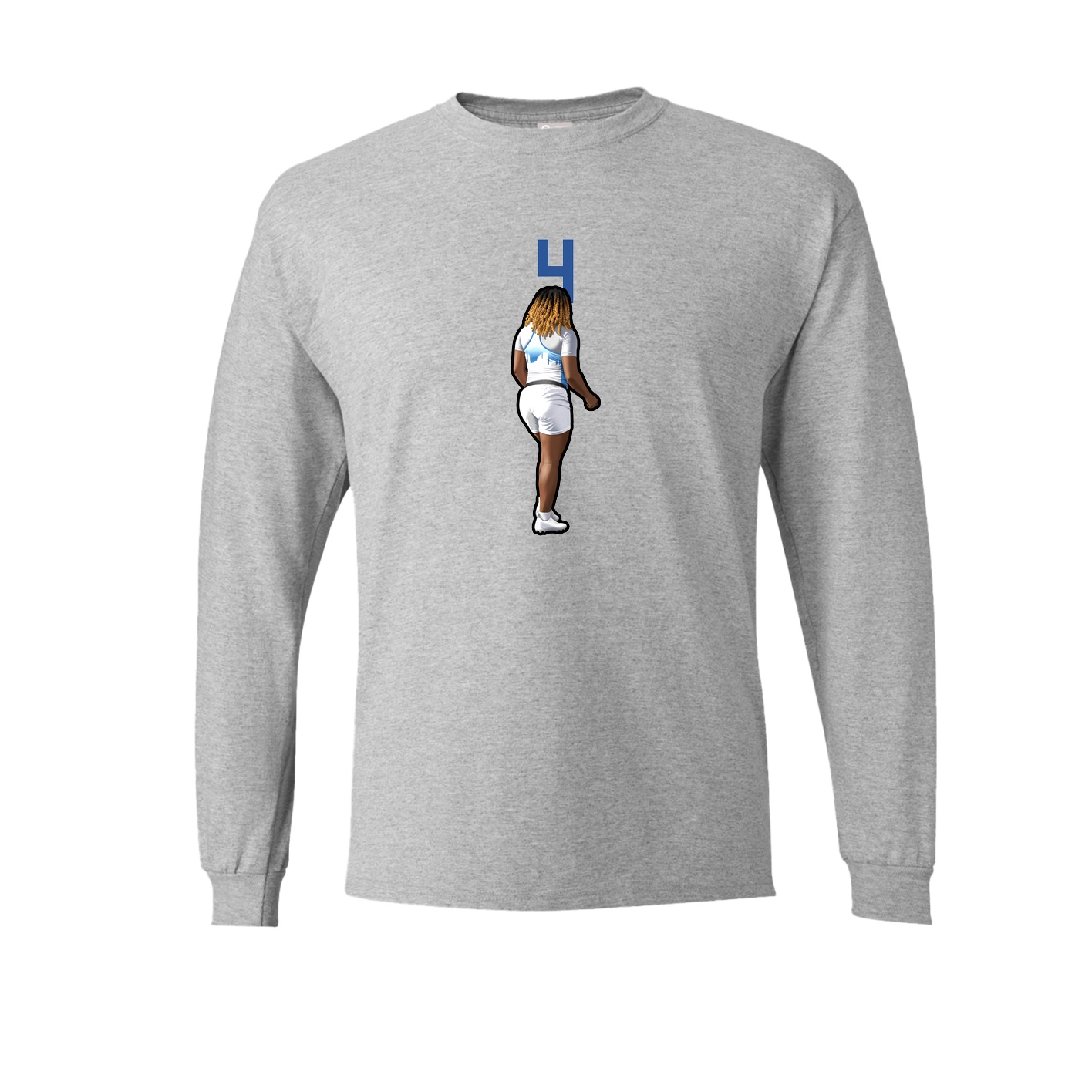 Long Sleeve Tee — Number Top in Grey