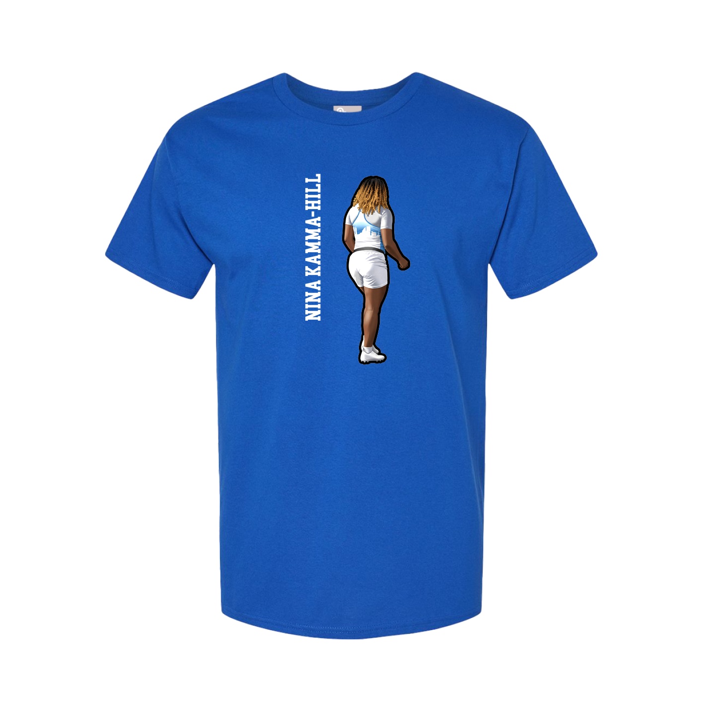 Youth Tee — Name Vertical in Royal