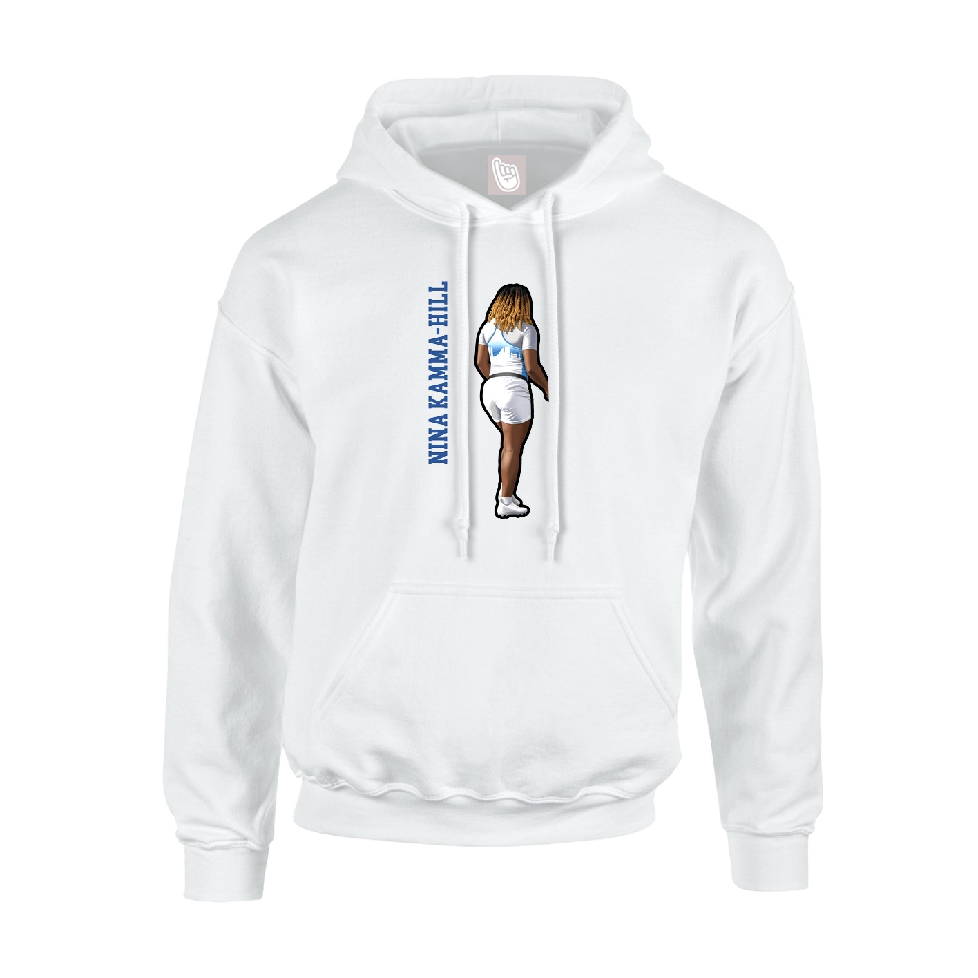 Youth Hoodie — Name Vertical in White