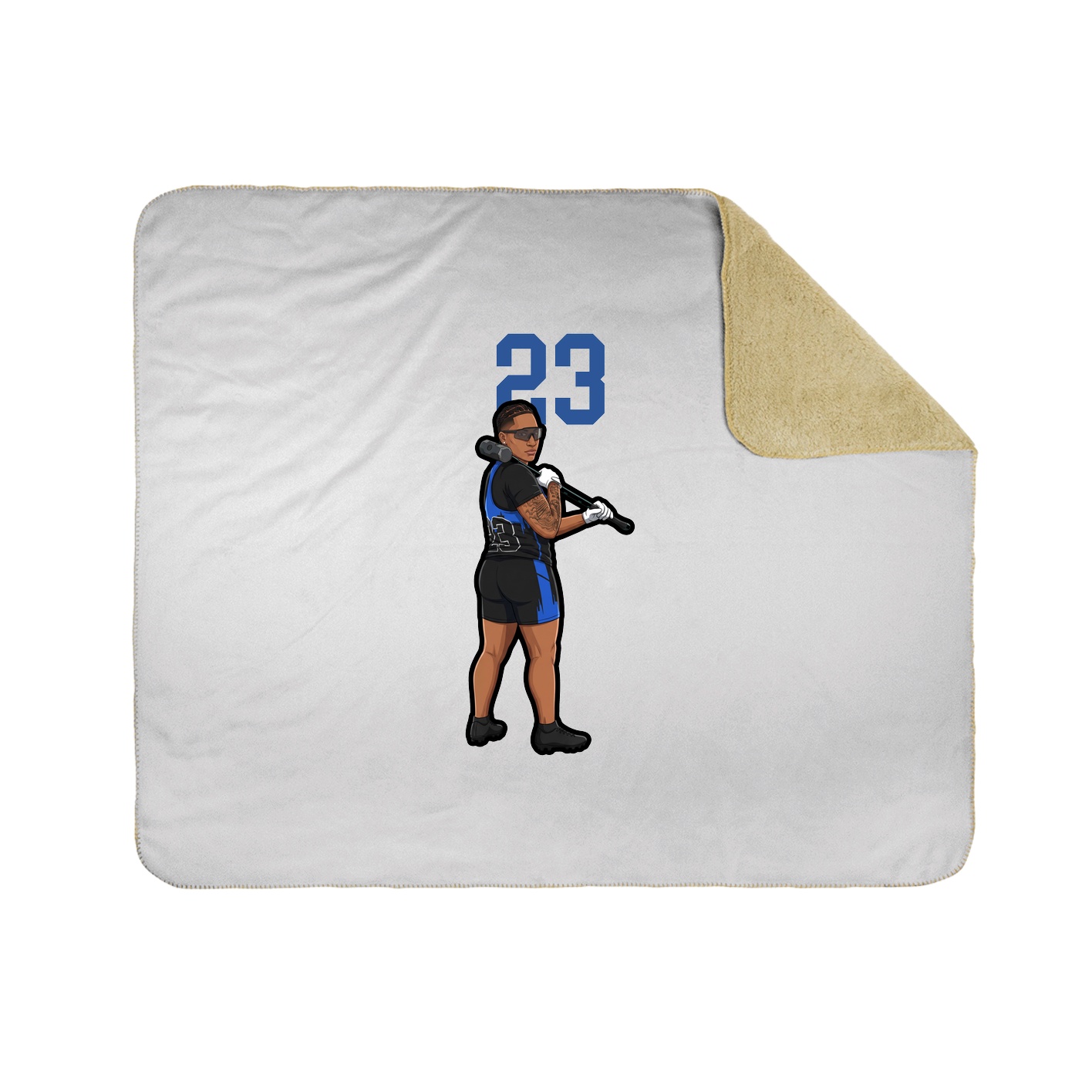 Throw Blanket — Number Top in White