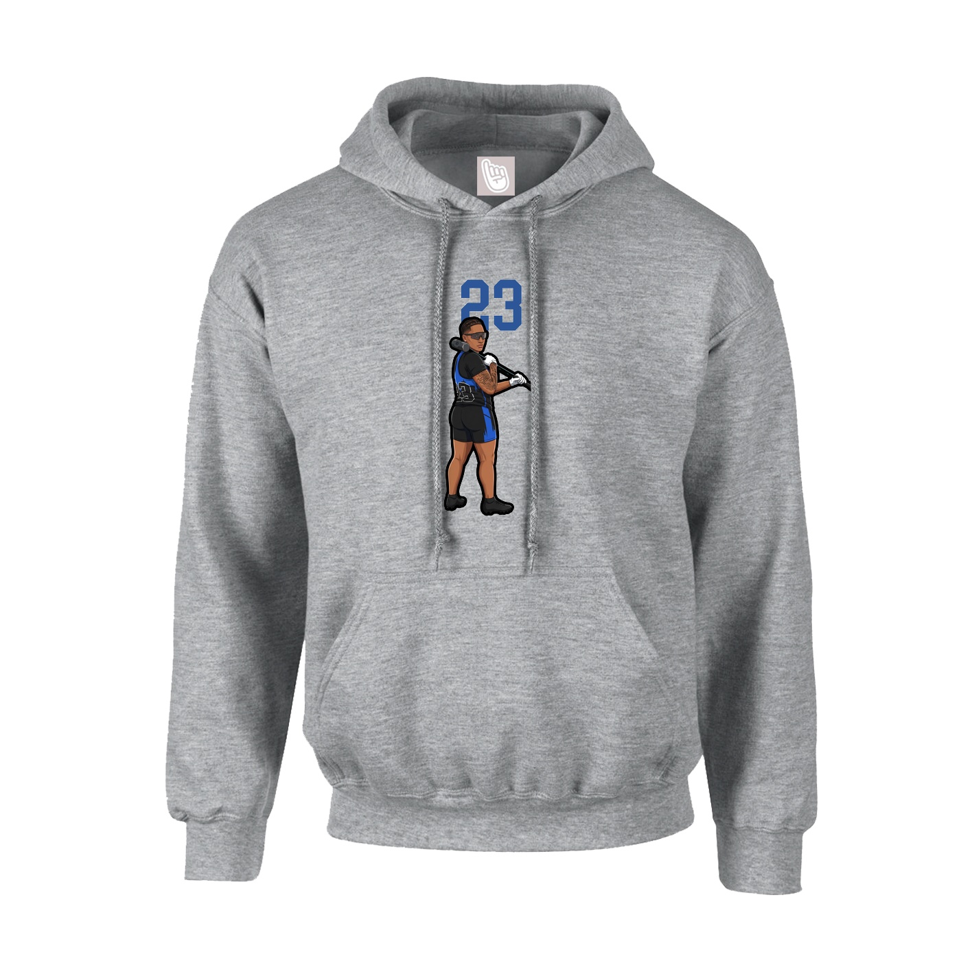 Youth Hoodie — Number Top in Grey