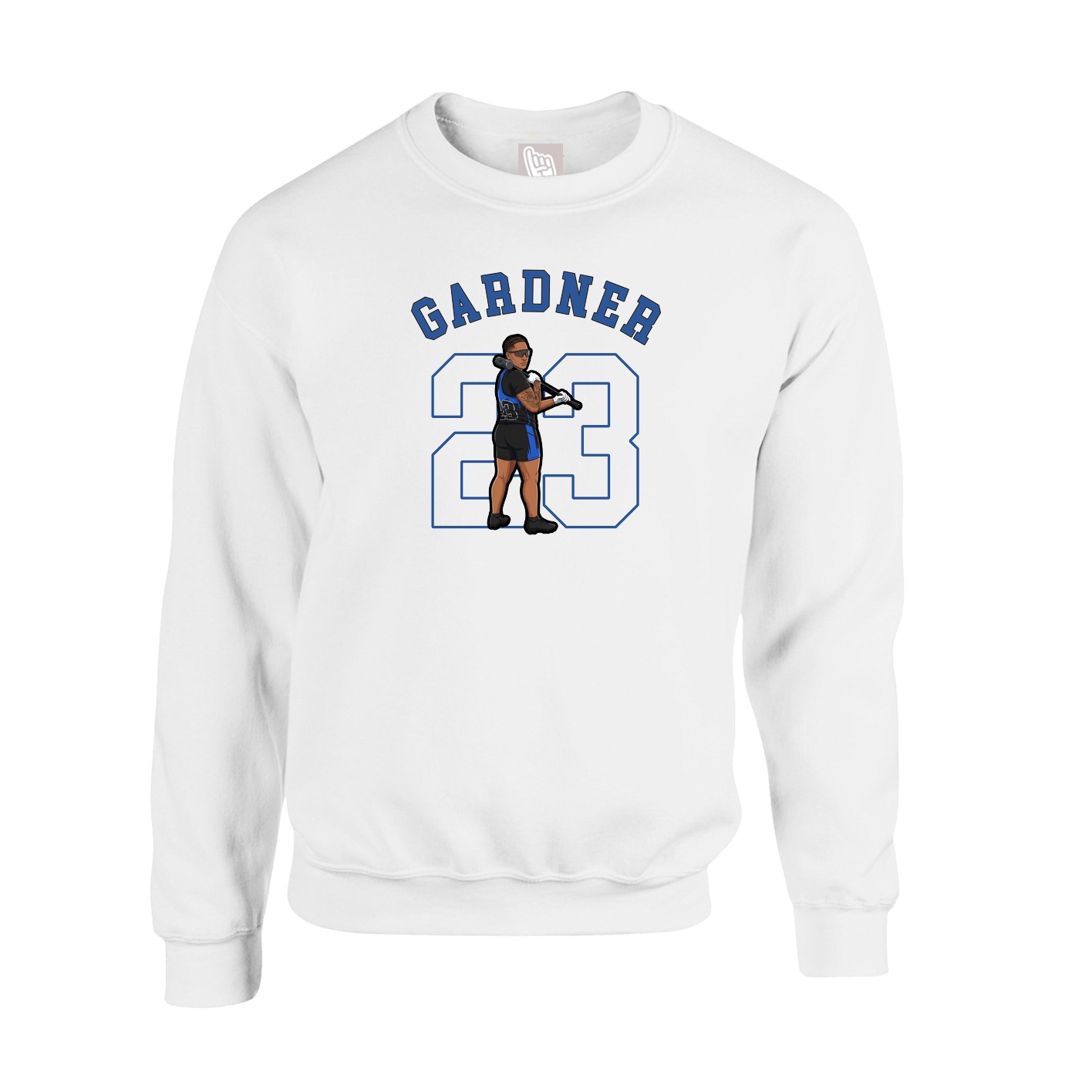 Fleece Crew — Shirsey Arch in White