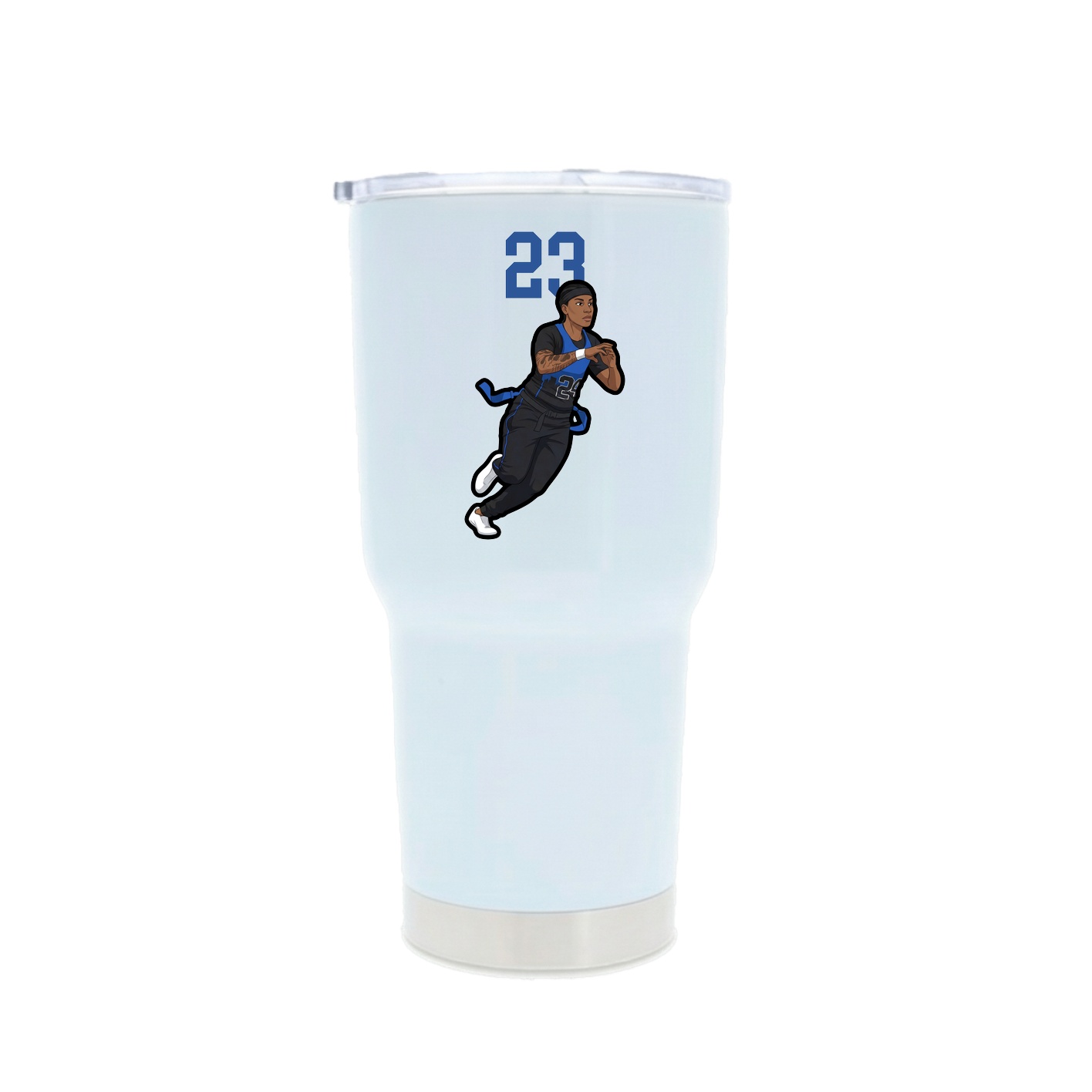 30oz Stainless Steel Tumbler — Number Top in White