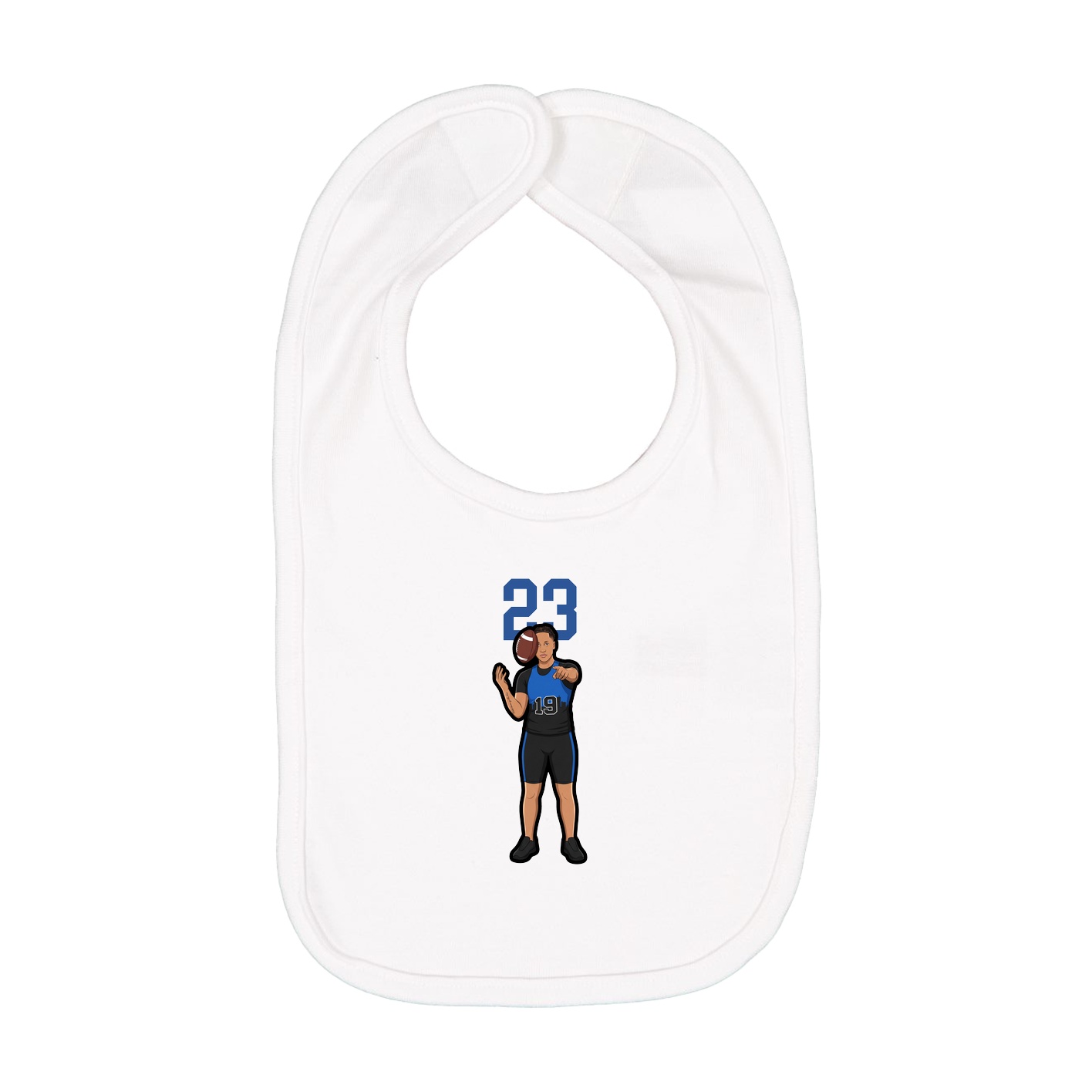 Infant Bib — Number Top in White