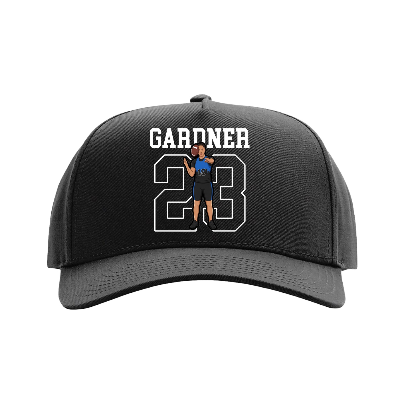 Full Fabric Five-Panel Champ Cap — Shirsey in Black