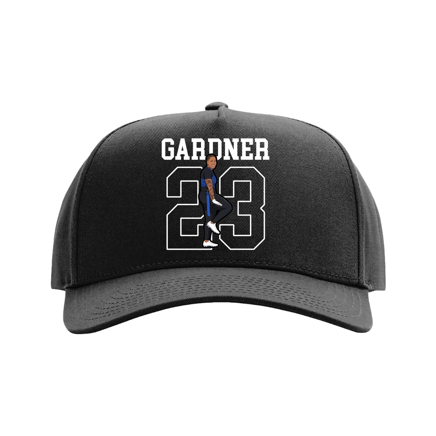 Full Fabric Five-Panel Champ Cap — Shirsey in Black