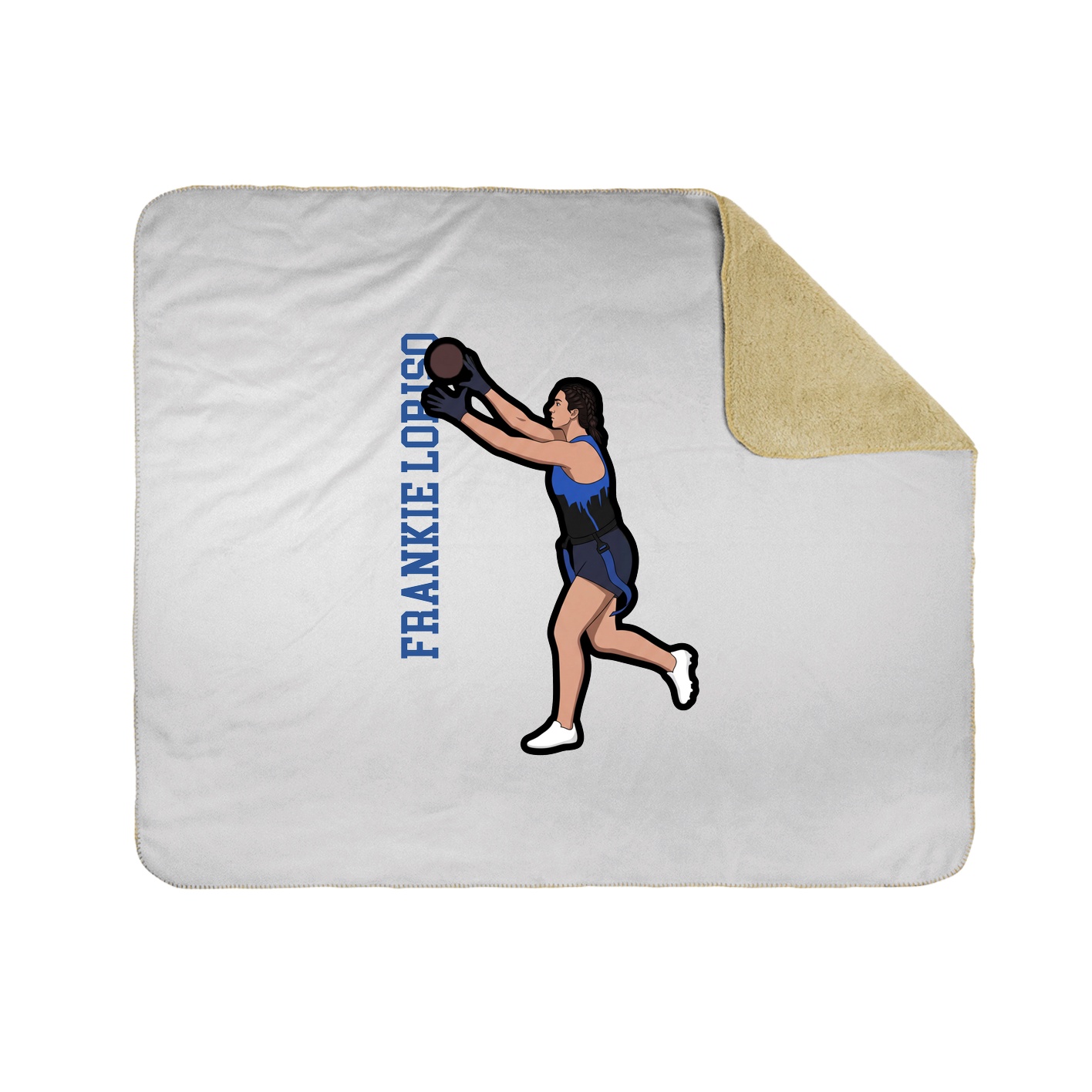 Throw Blanket — Name Vertical in White
