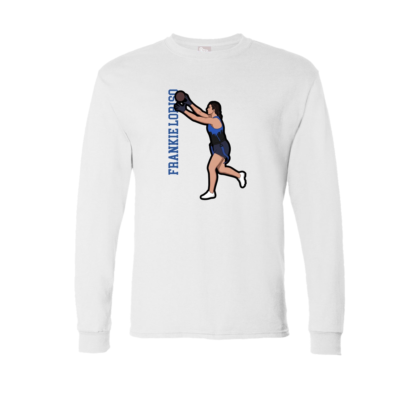 Long Sleeve Tee — Name Vertical in White