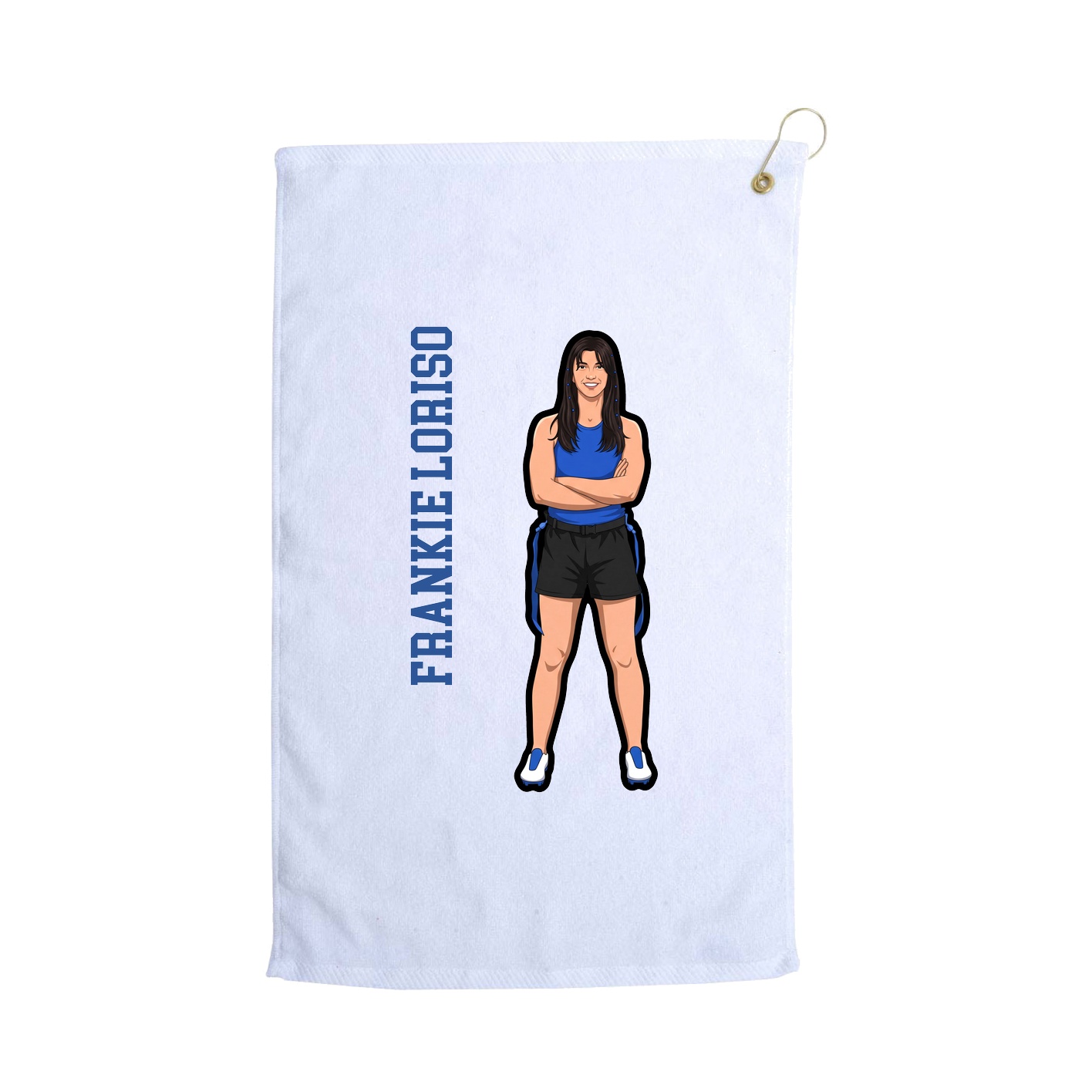 Golf Towel — Name Vertical in White