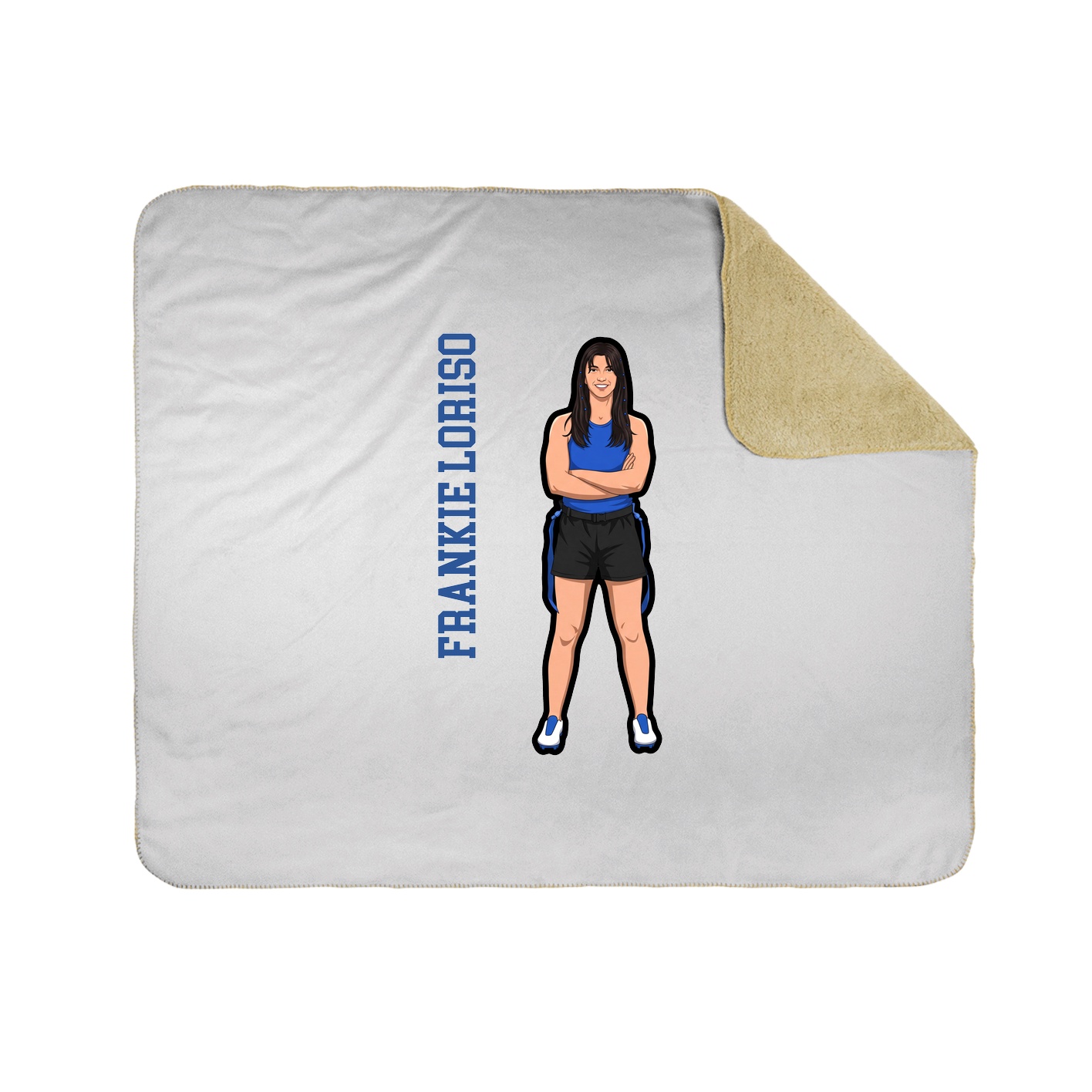 Throw Blanket — Name Vertical in White