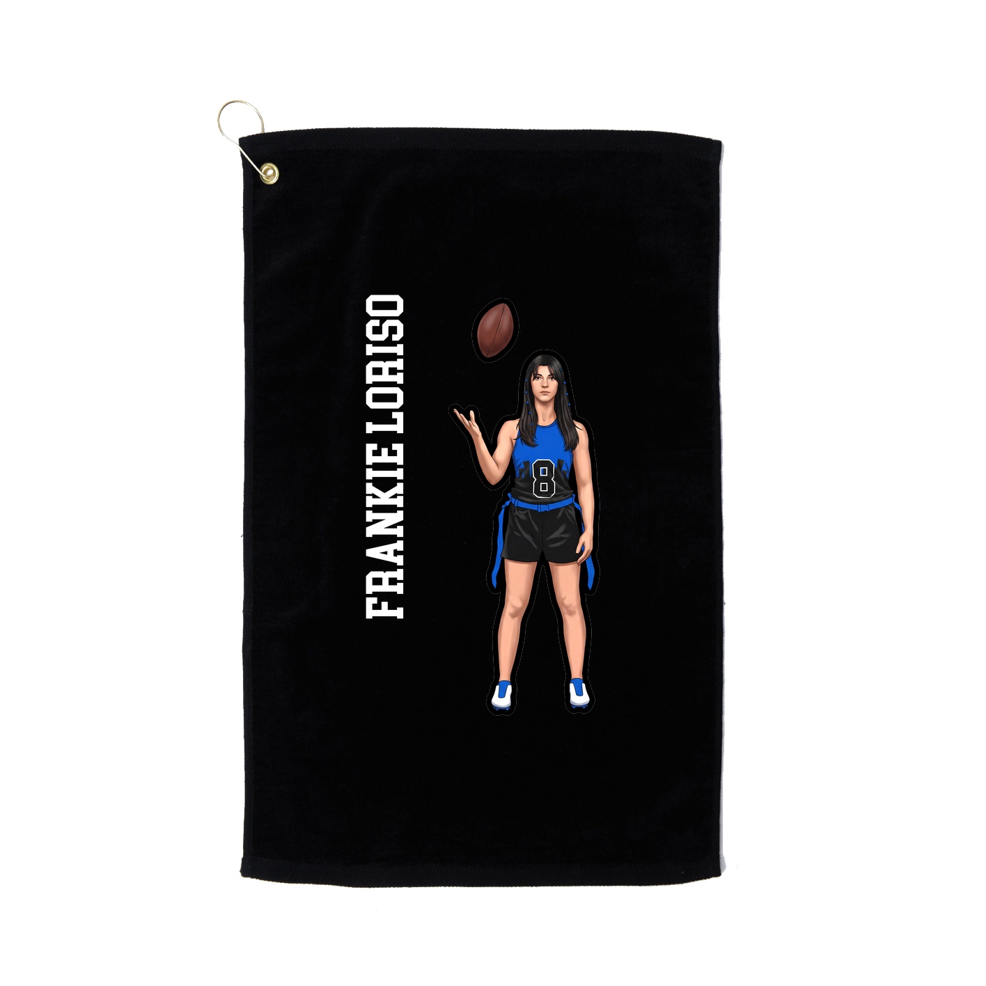Golf Towel — Name Vertical in Black