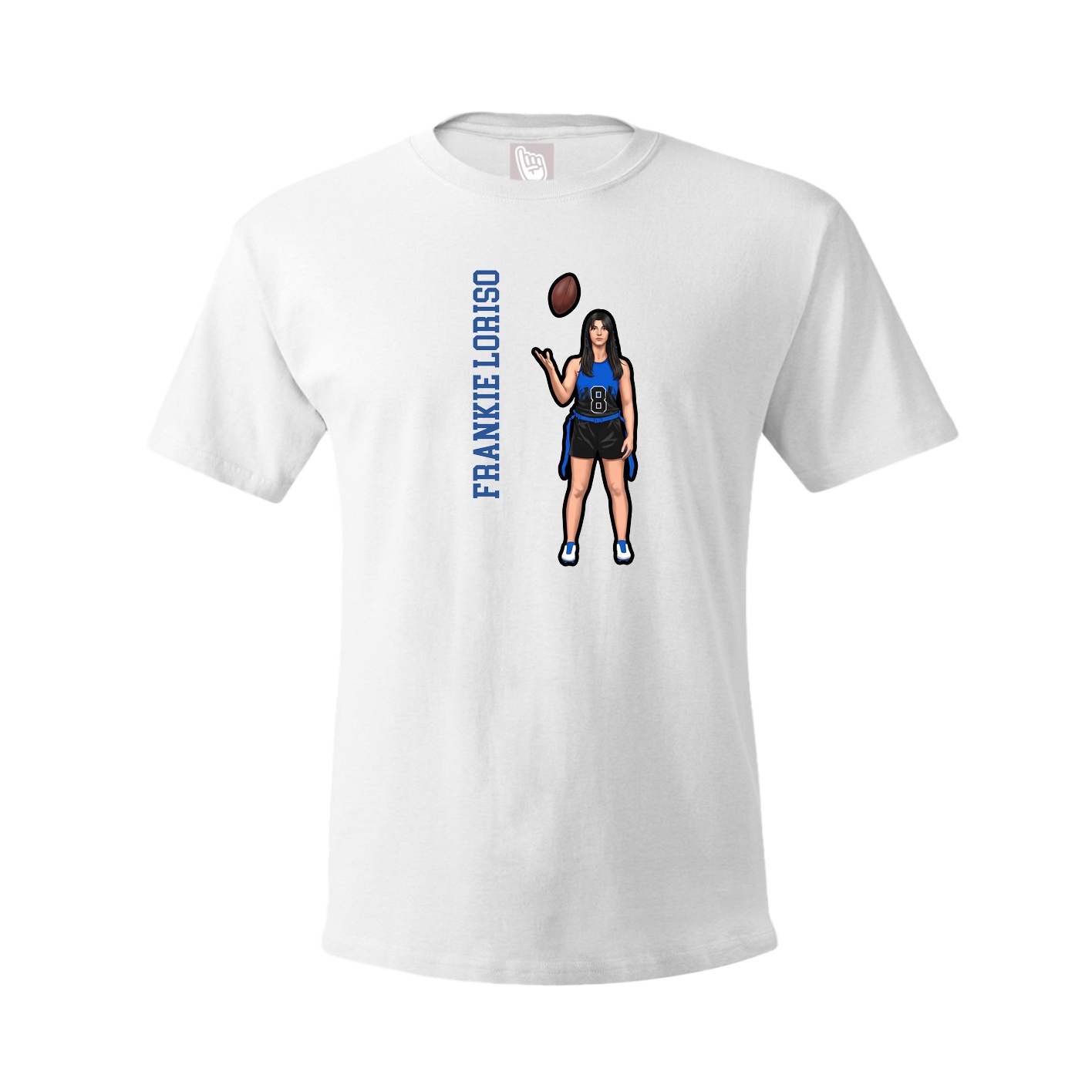 Youth Tee — Name Vertical in White