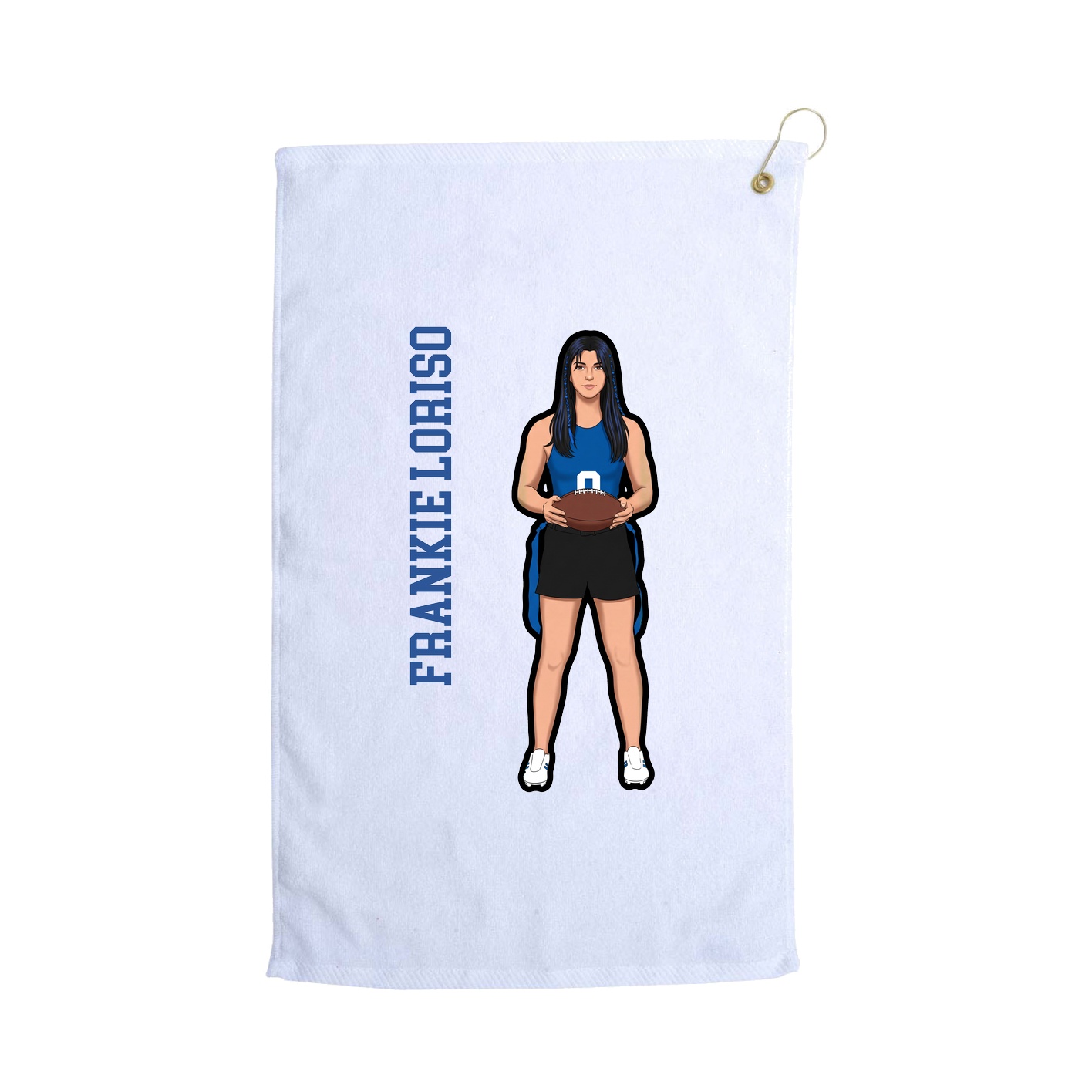 Golf Towel — Name Vertical in White