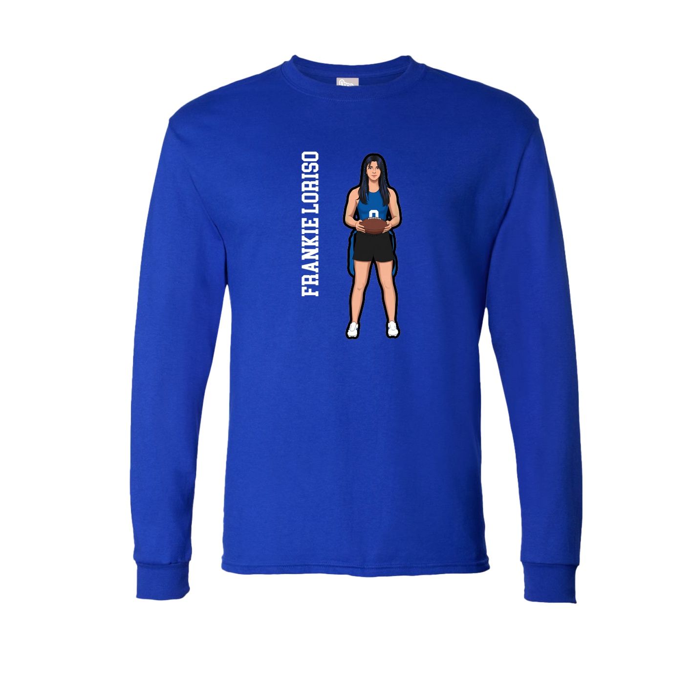Long Sleeve Tee — Name Vertical in Royal