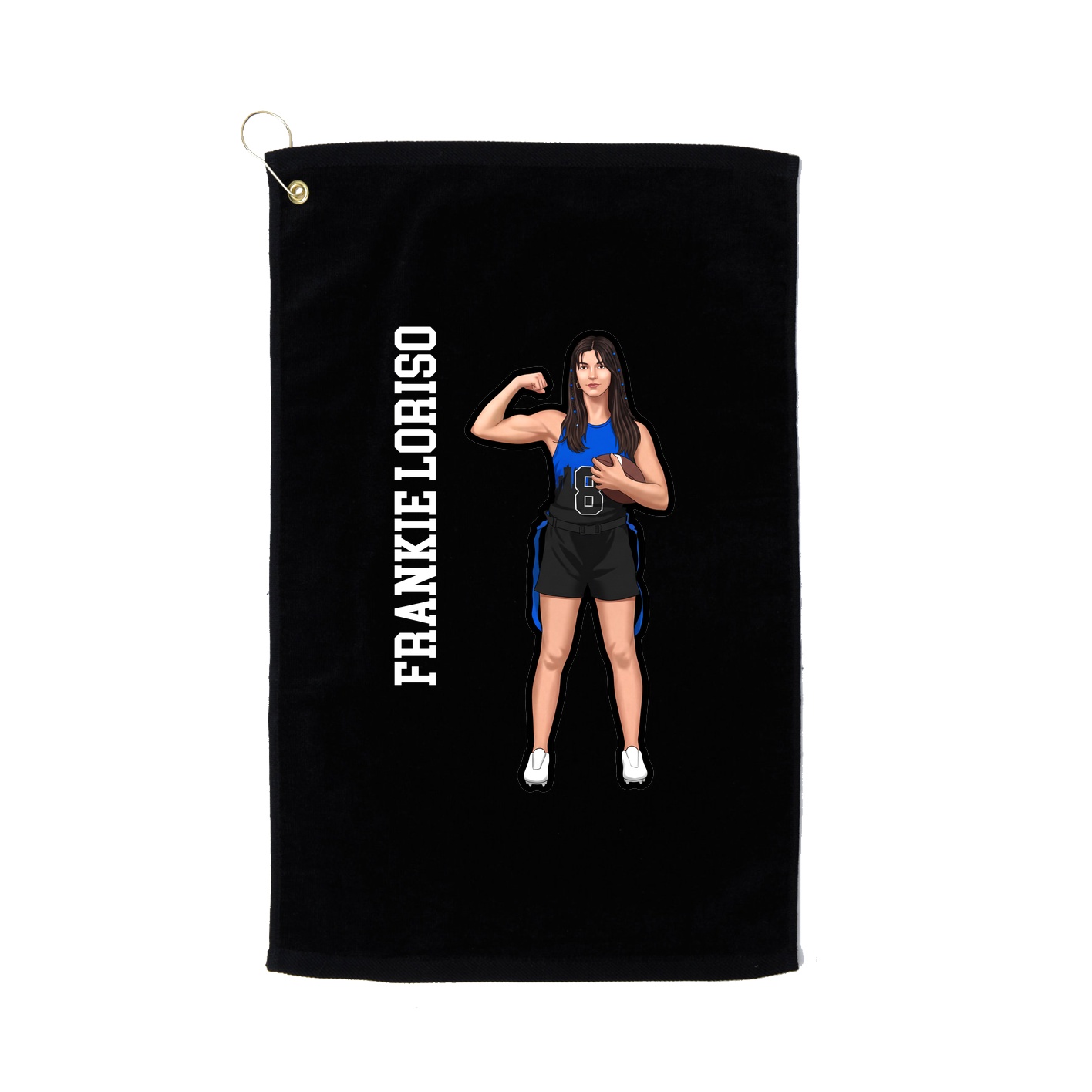 Golf Towel — Name Vertical in Black