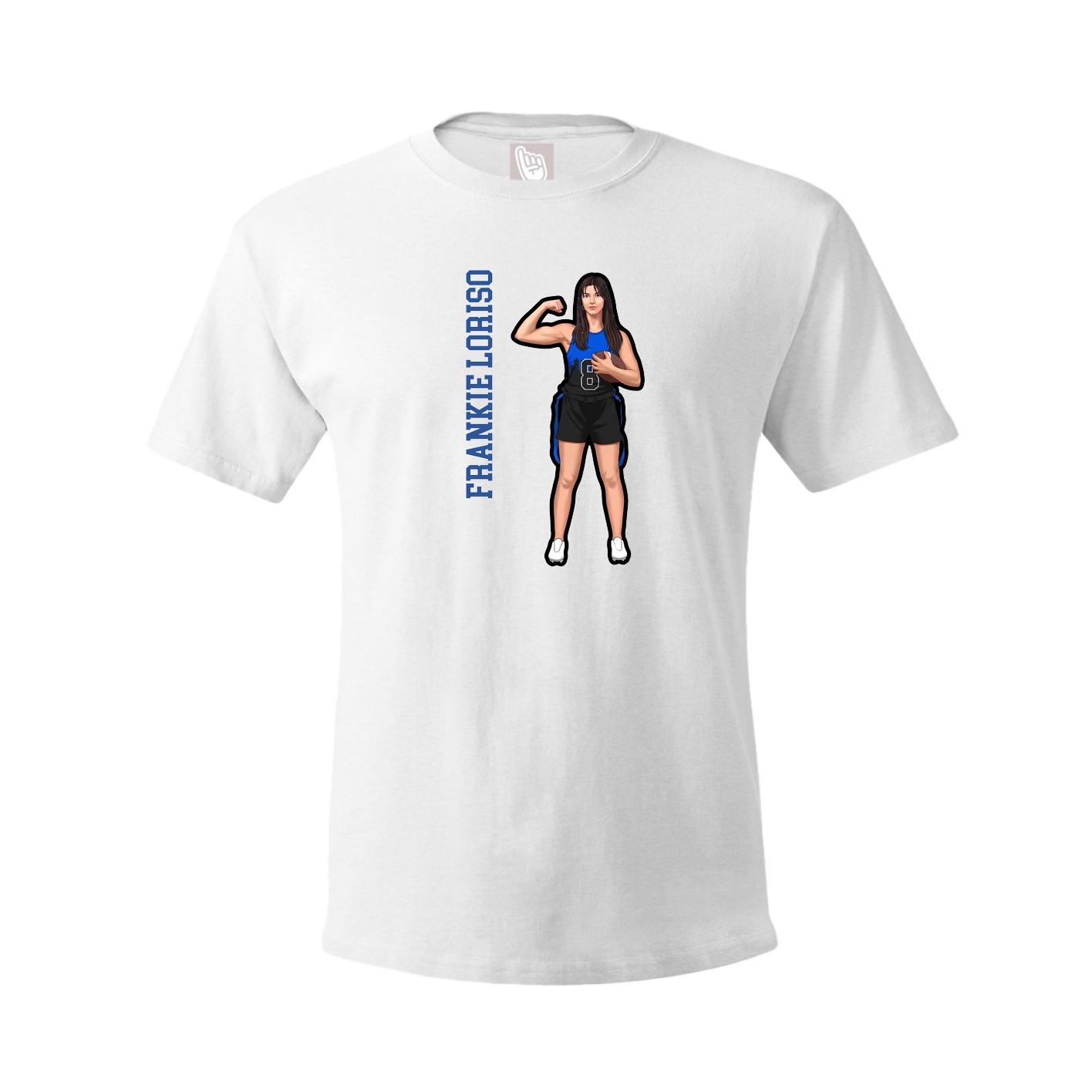 Tee — Name Vertical in White