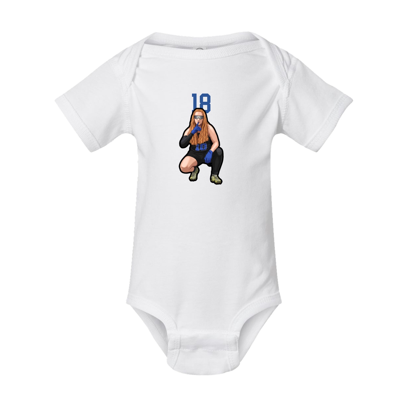 Baby Onesie — Number Top in White