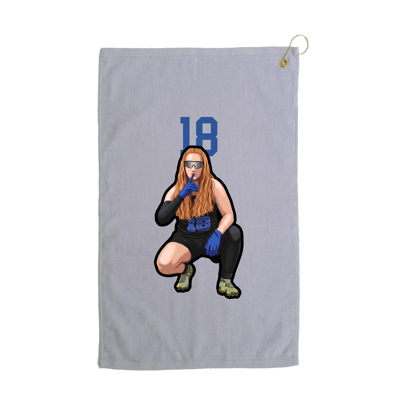 Golf Towel — Number Top in Grey