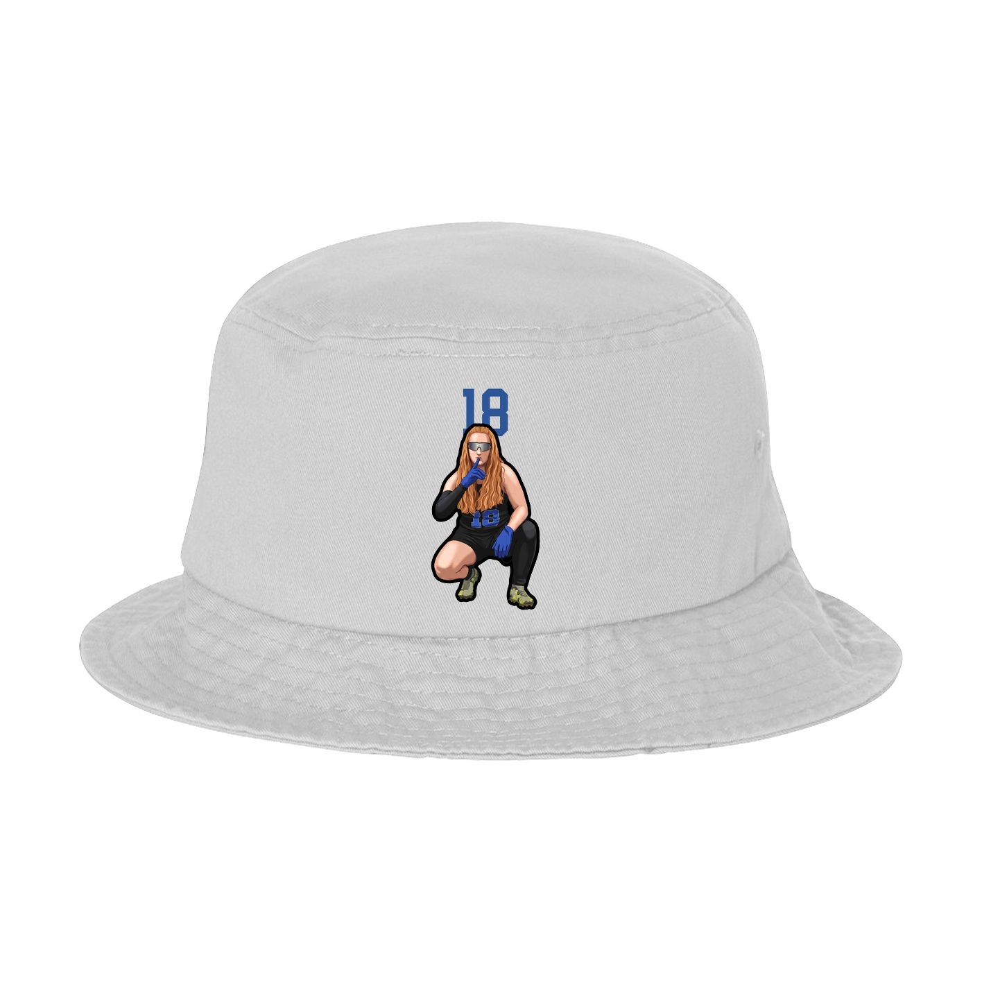 Bucket Cap — Number Top in White