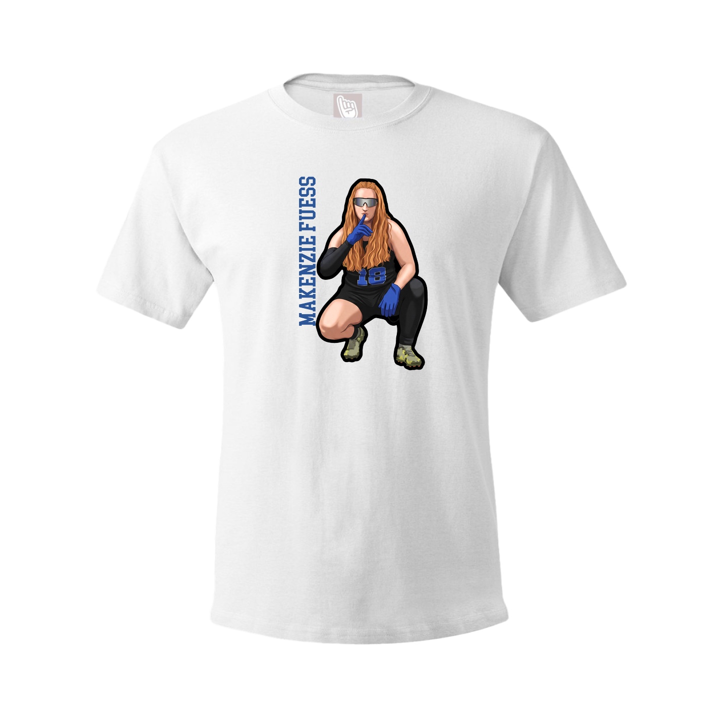 Tee — Name Vertical in White