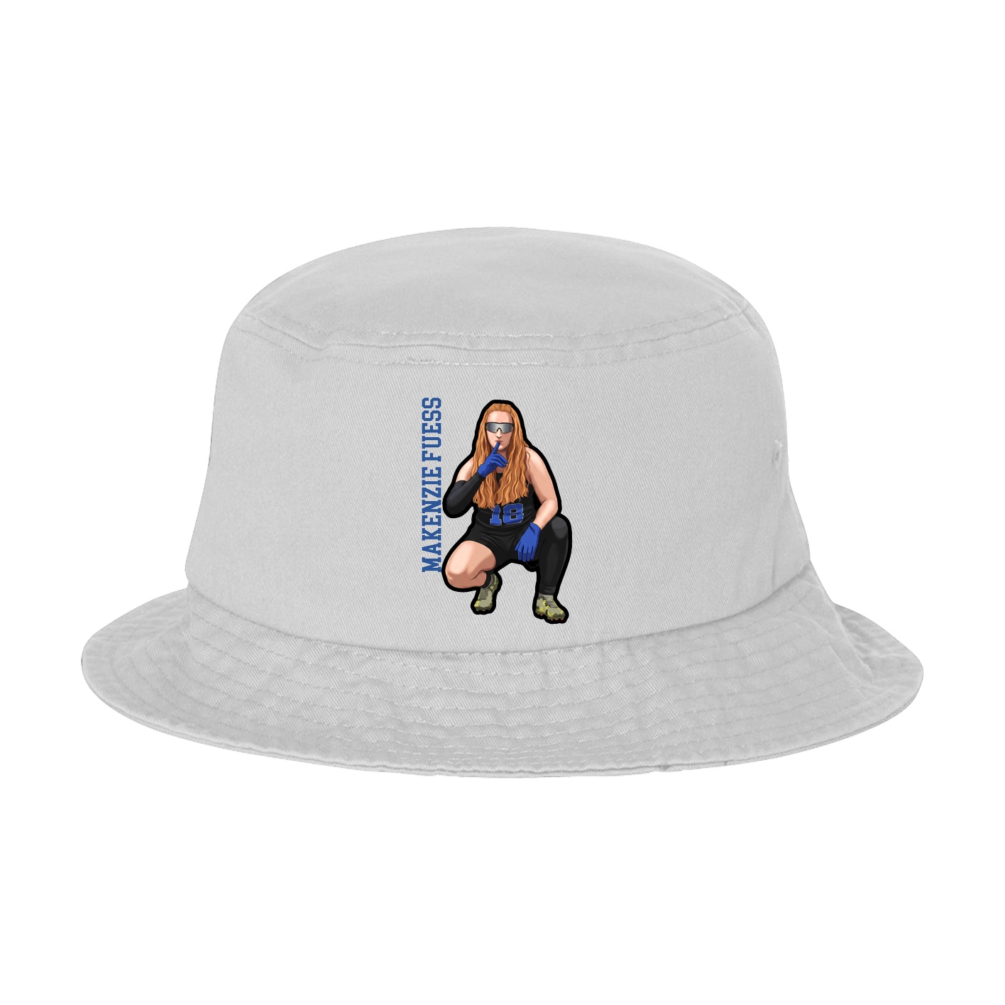 Bucket Cap — Name Vertical in White