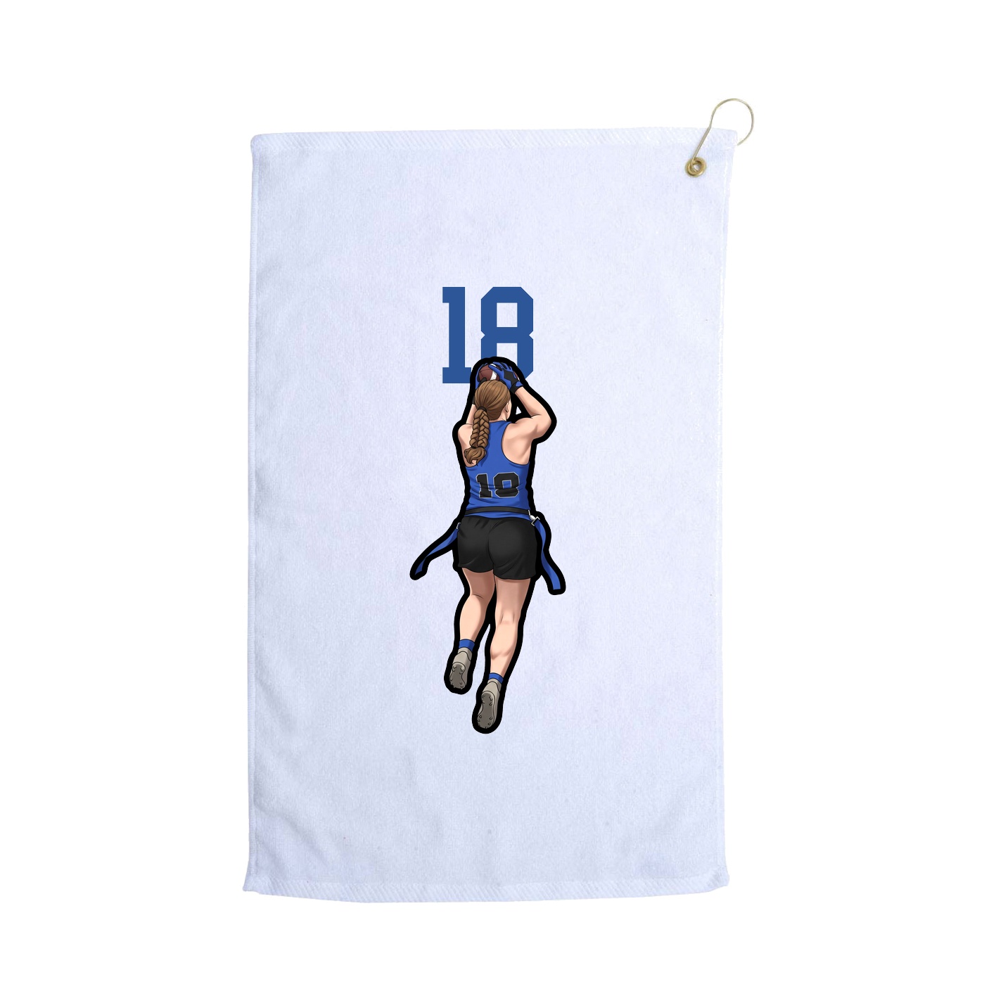 Golf Towel — Number Top in White