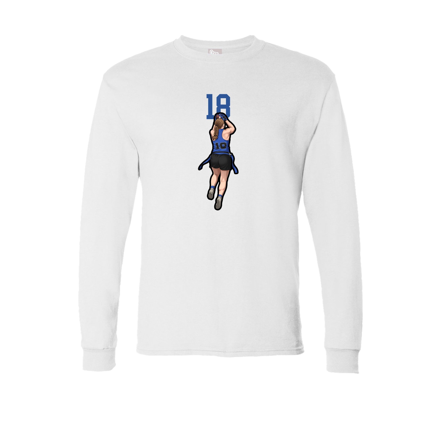 Long Sleeve Tee — Number Top in White