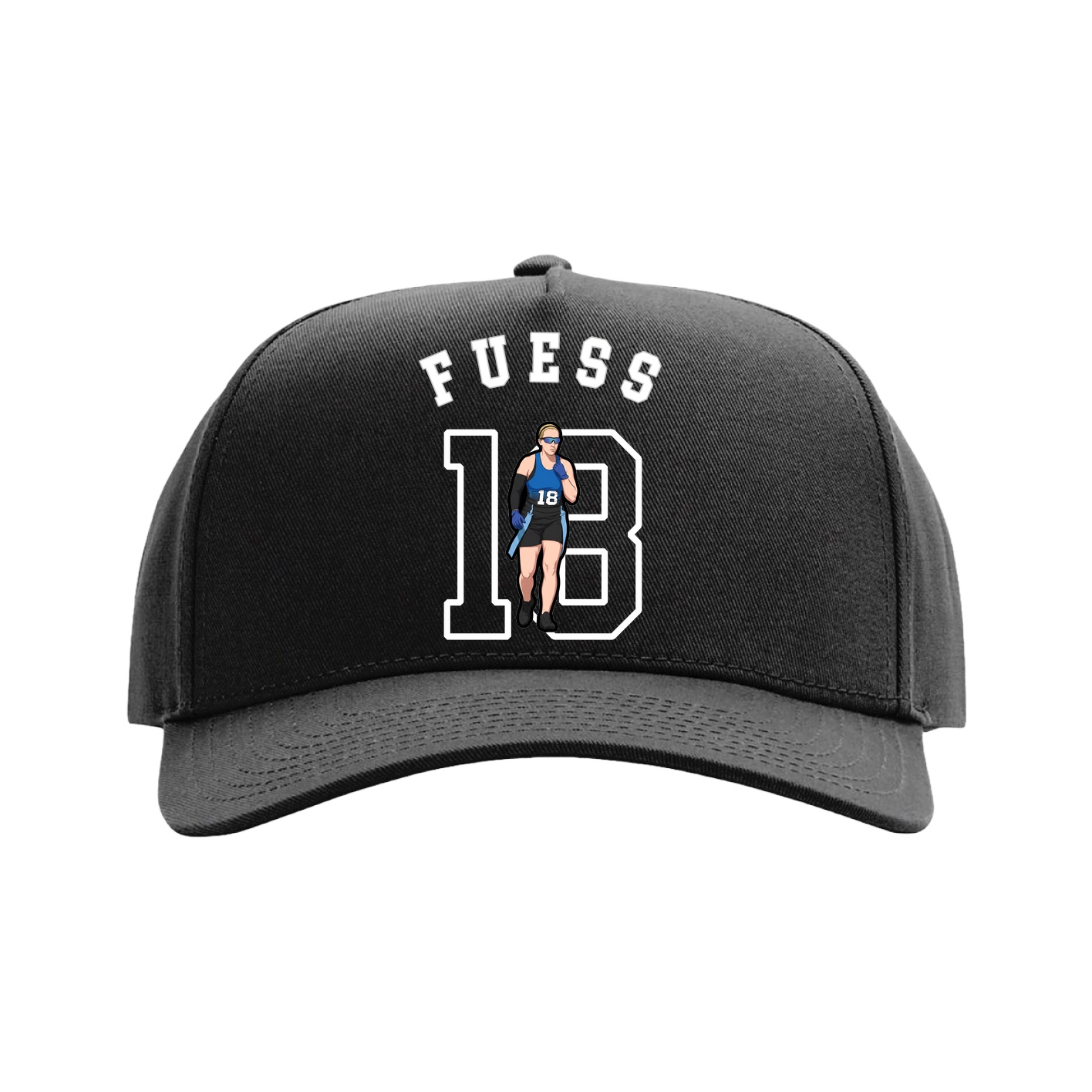 Full Fabric Five-Panel Champ Cap — Shirsey Arch in Black