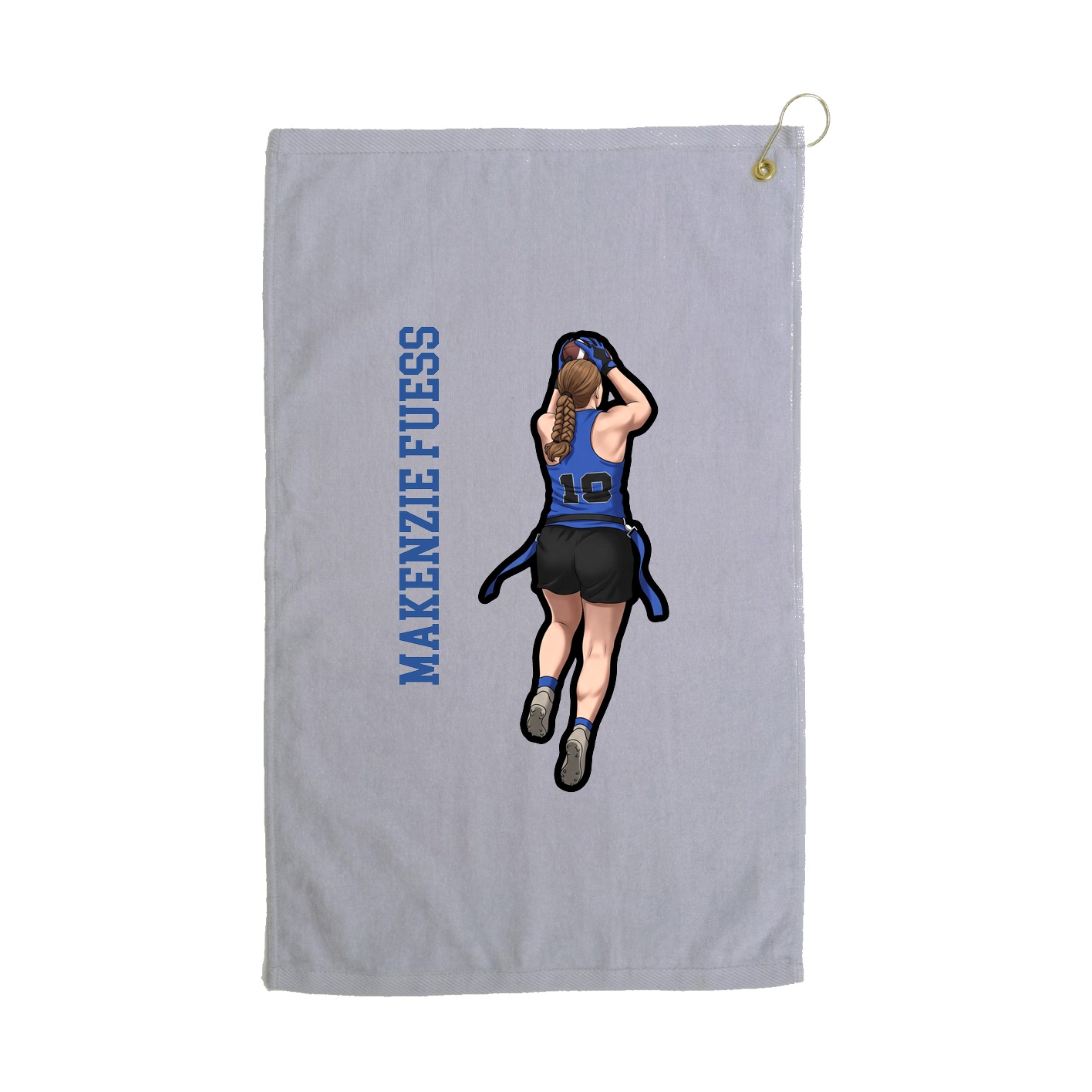 Golf Towel — Name Vertical in Grey